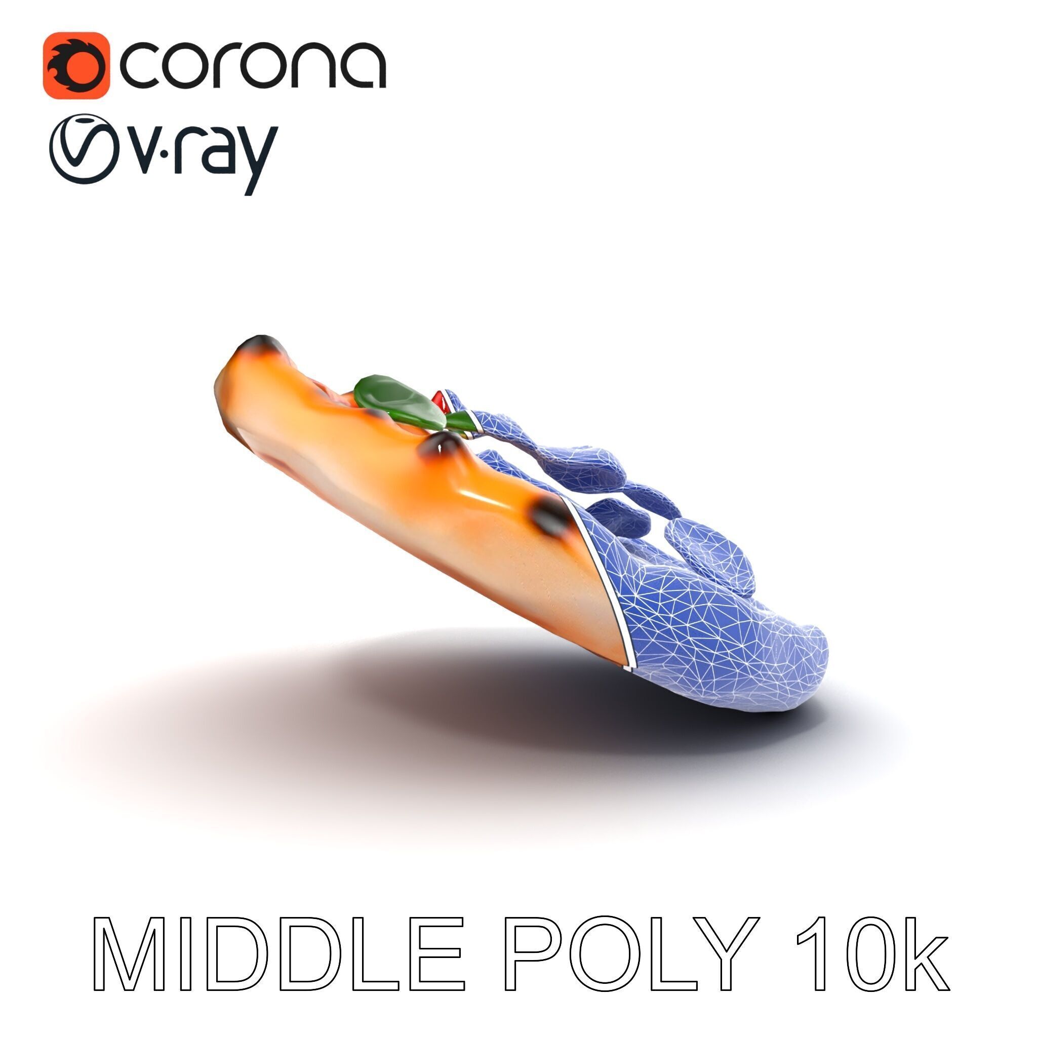 Neapolitan Pizza Model Pack with Charred Edges Low-poly 3D model_27