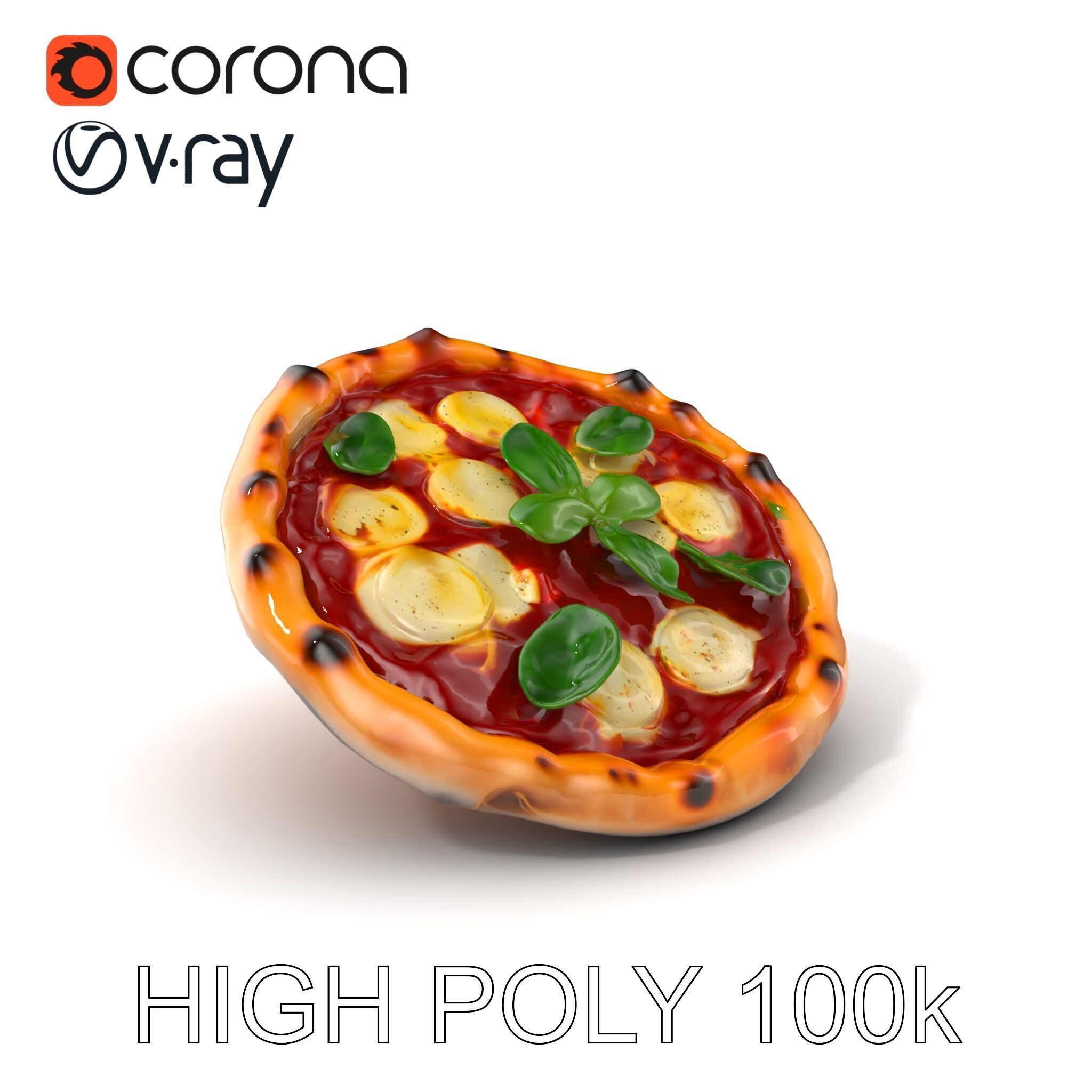 Neapolitan Pizza Model Pack with Charred Edges Low-poly 3D model_2