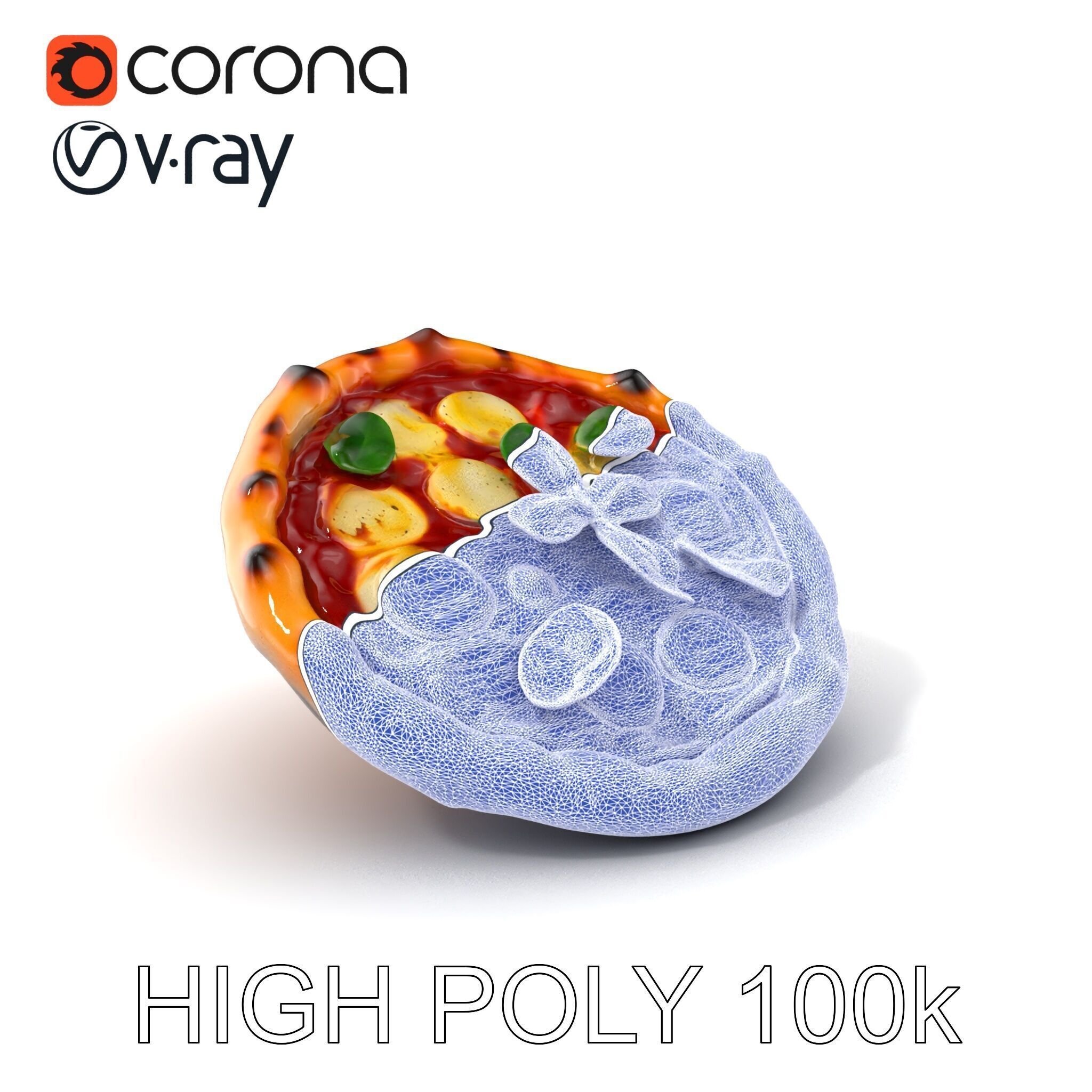 Neapolitan Pizza Model Pack with Charred Edges Low-poly 3D model_10