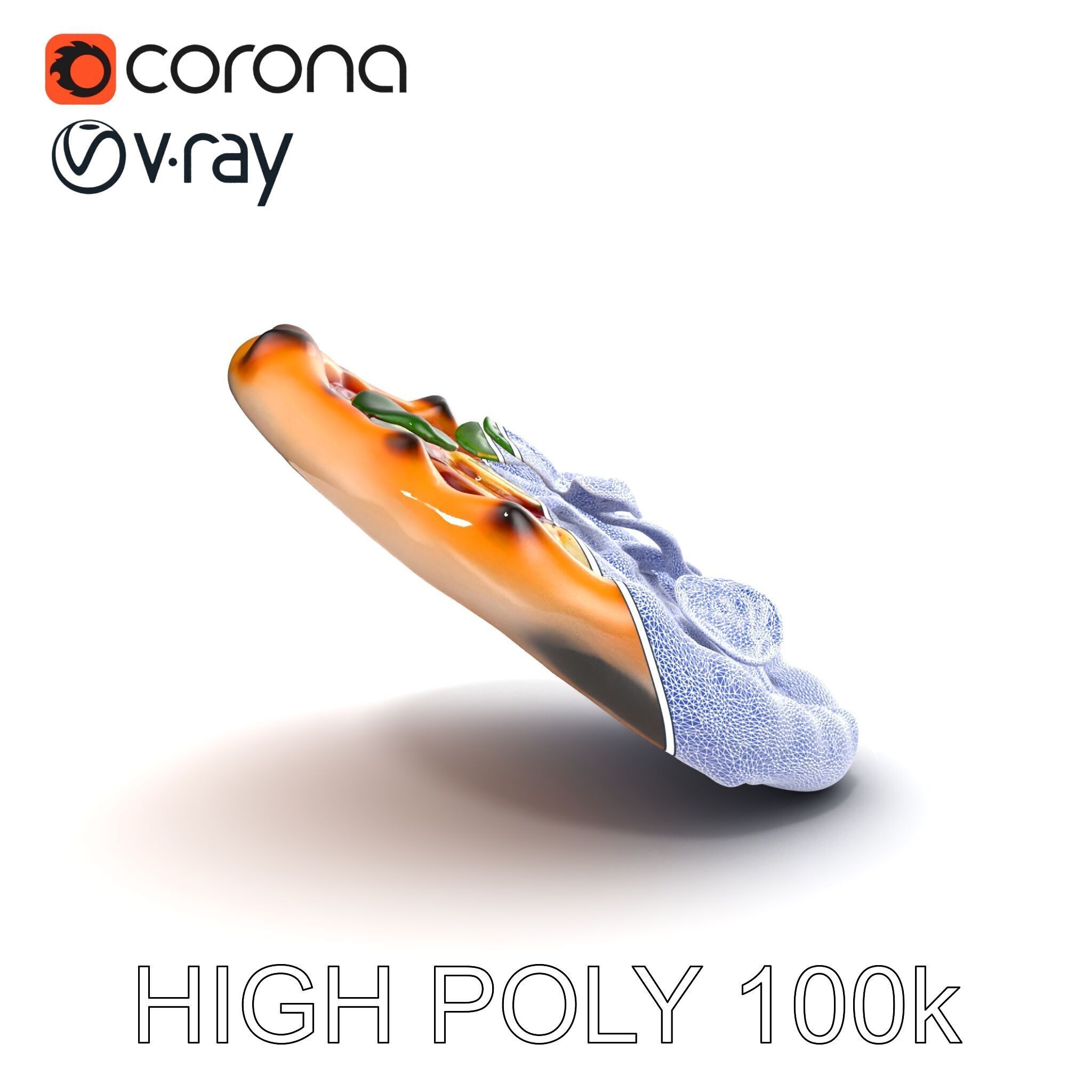 Neapolitan Pizza Model Pack with Charred Edges Low-poly 3D model_19