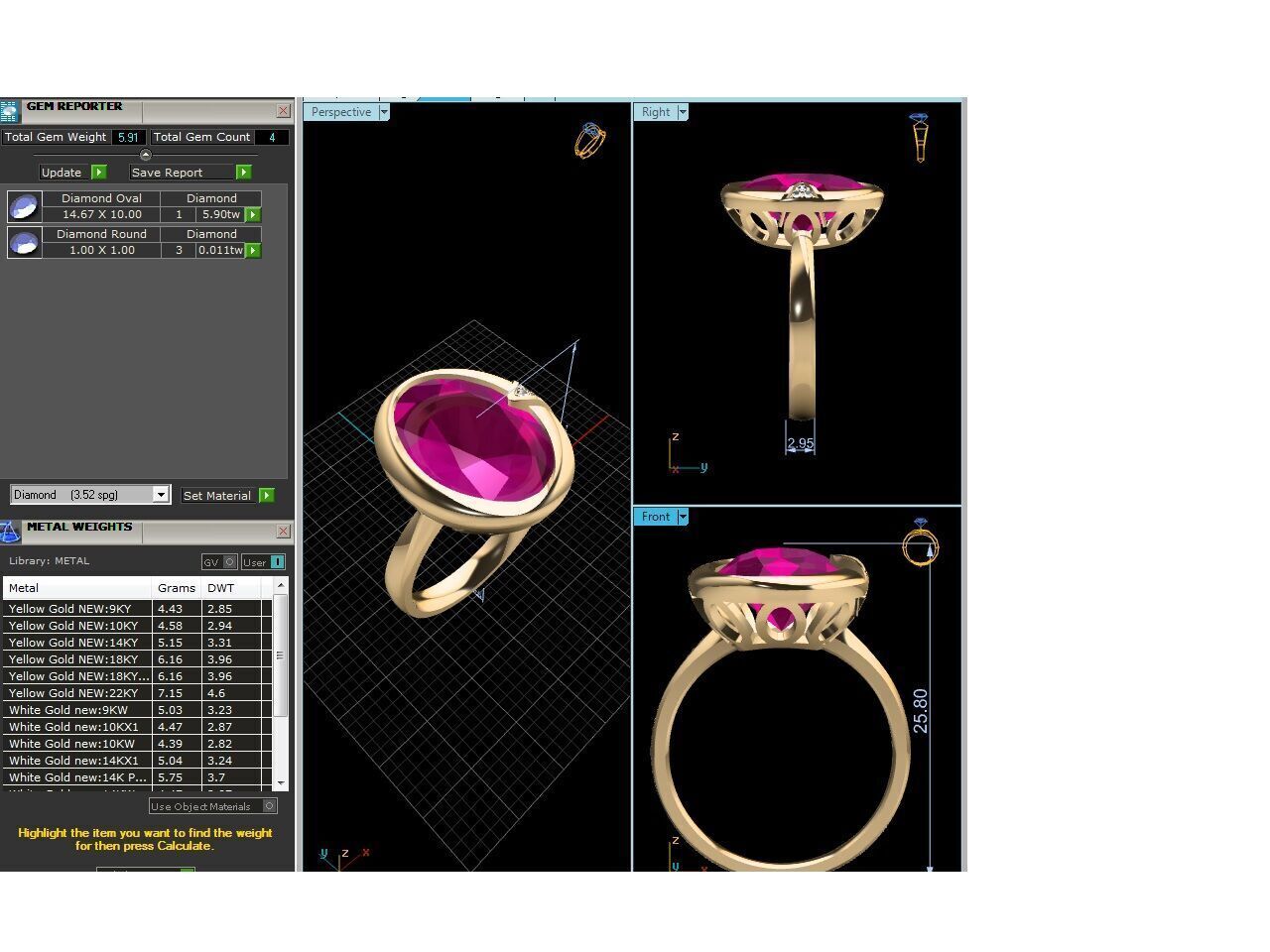 Women Ring  Render 3dm STL OBJ FBX Details 3D print model_13
