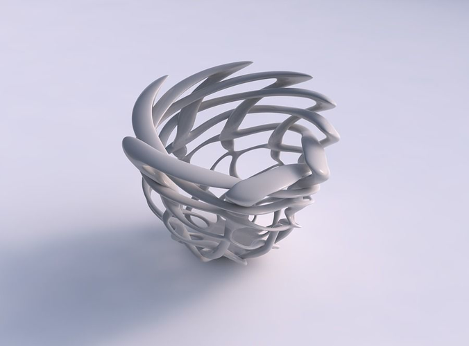 Bowl cylindrical with interlacing lattice pimp up top 2 3D model