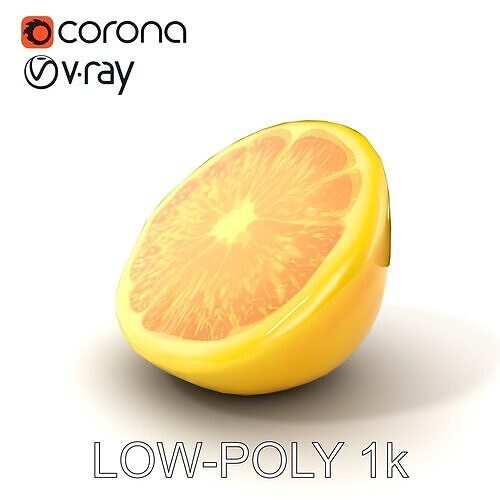 Realistic Lemon Slice model pack Low-poly 3D model 5