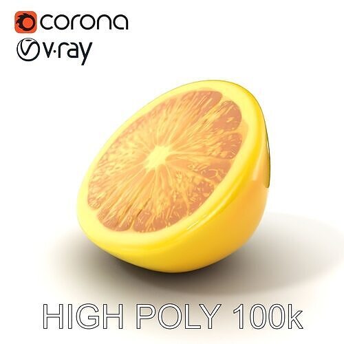 Realistic Lemon Slice model pack Low-poly 3D model 2