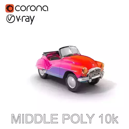 Vintage Bumper Car Metallic Exterior Model Pack Low-poly 3D model