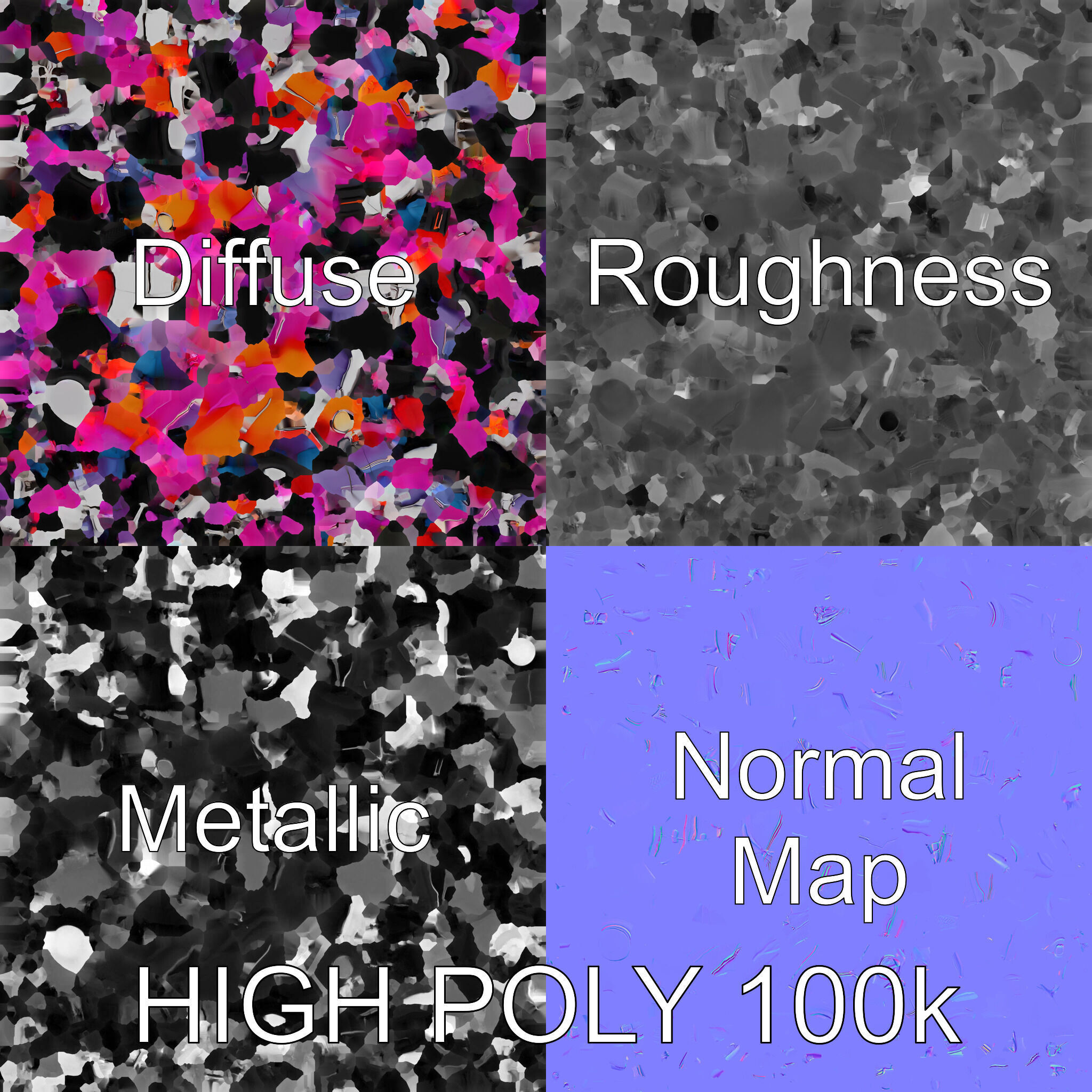 Vintage Bumper Car Metallic Exterior Model Pack Low-poly 3D model_3