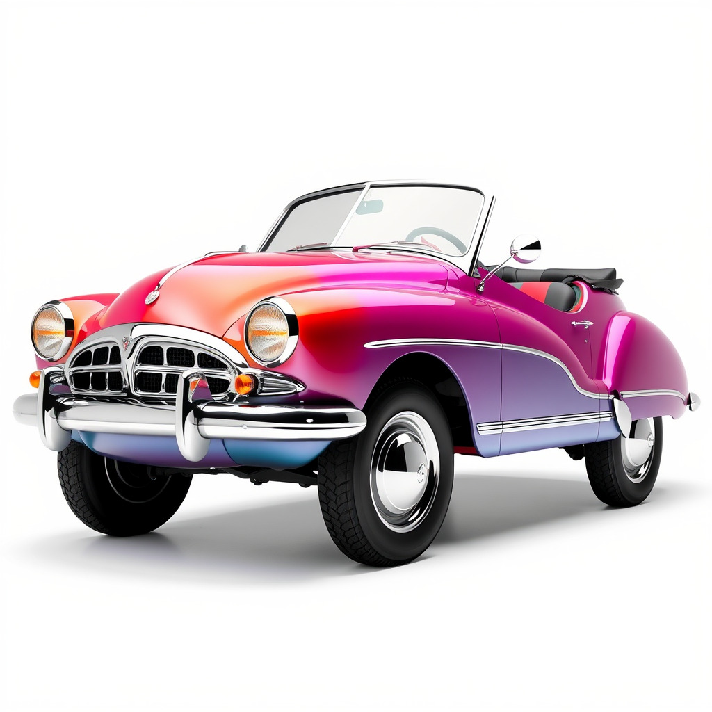 Vintage Bumper Car Metallic Exterior Model Pack Low-poly 3D model_4