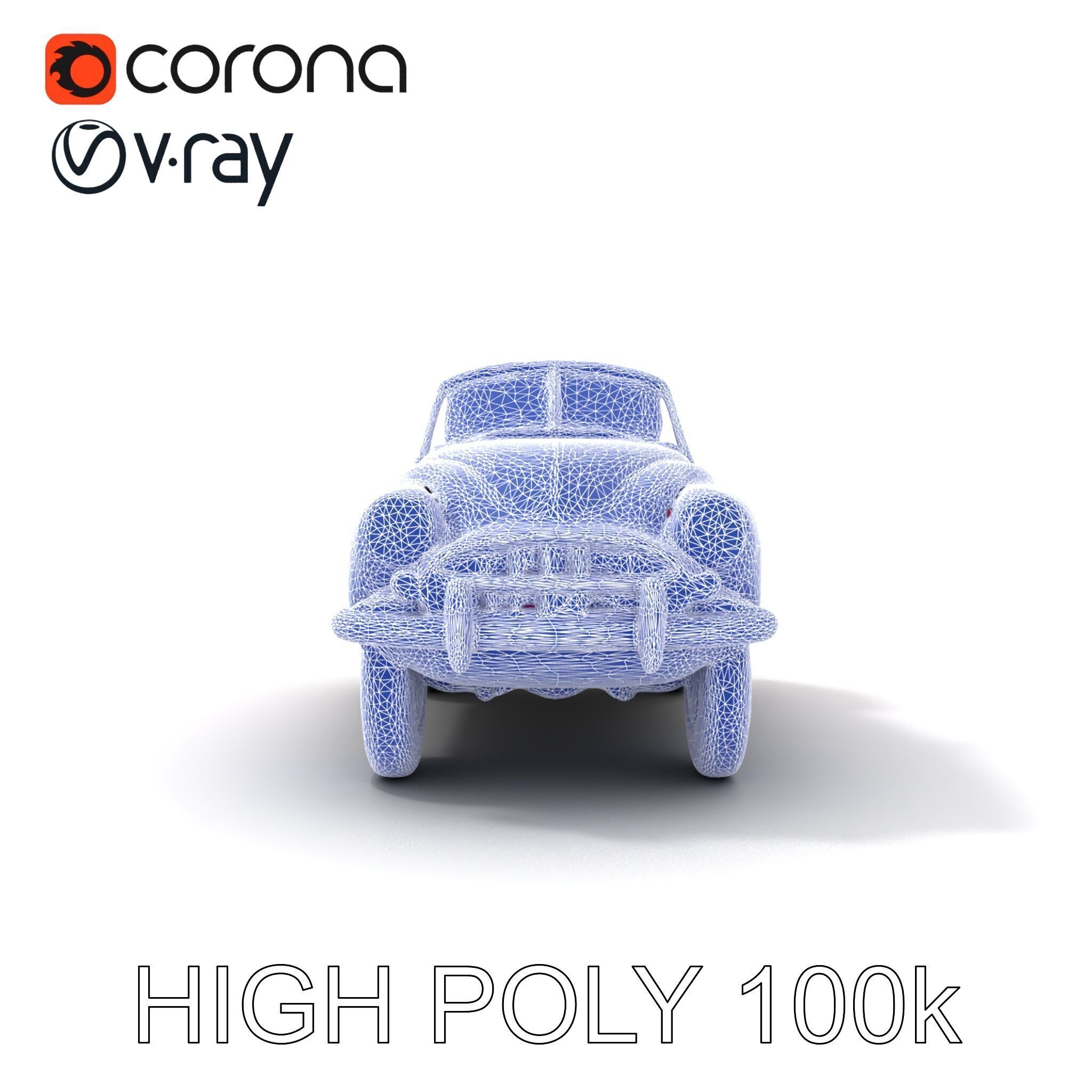 Vintage Bumper Car Metallic Exterior Model Pack Low-poly 3D model_27