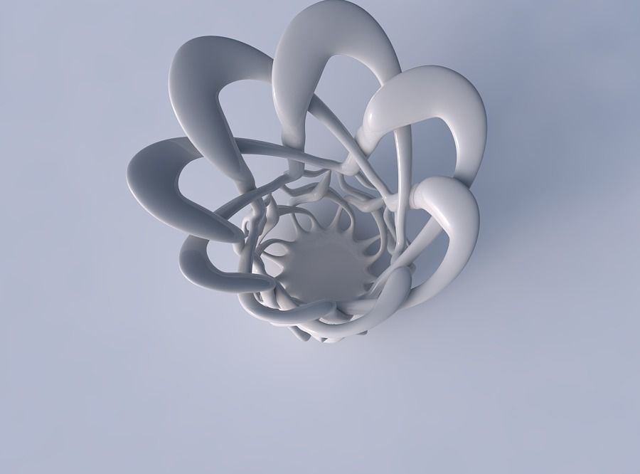 Bowl cylindrical with interlacing lattice eccentric 3D print model_2