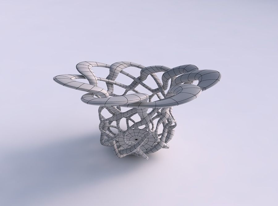 Bowl cylindrical with interlacing lattice eccentric 3D print model_5