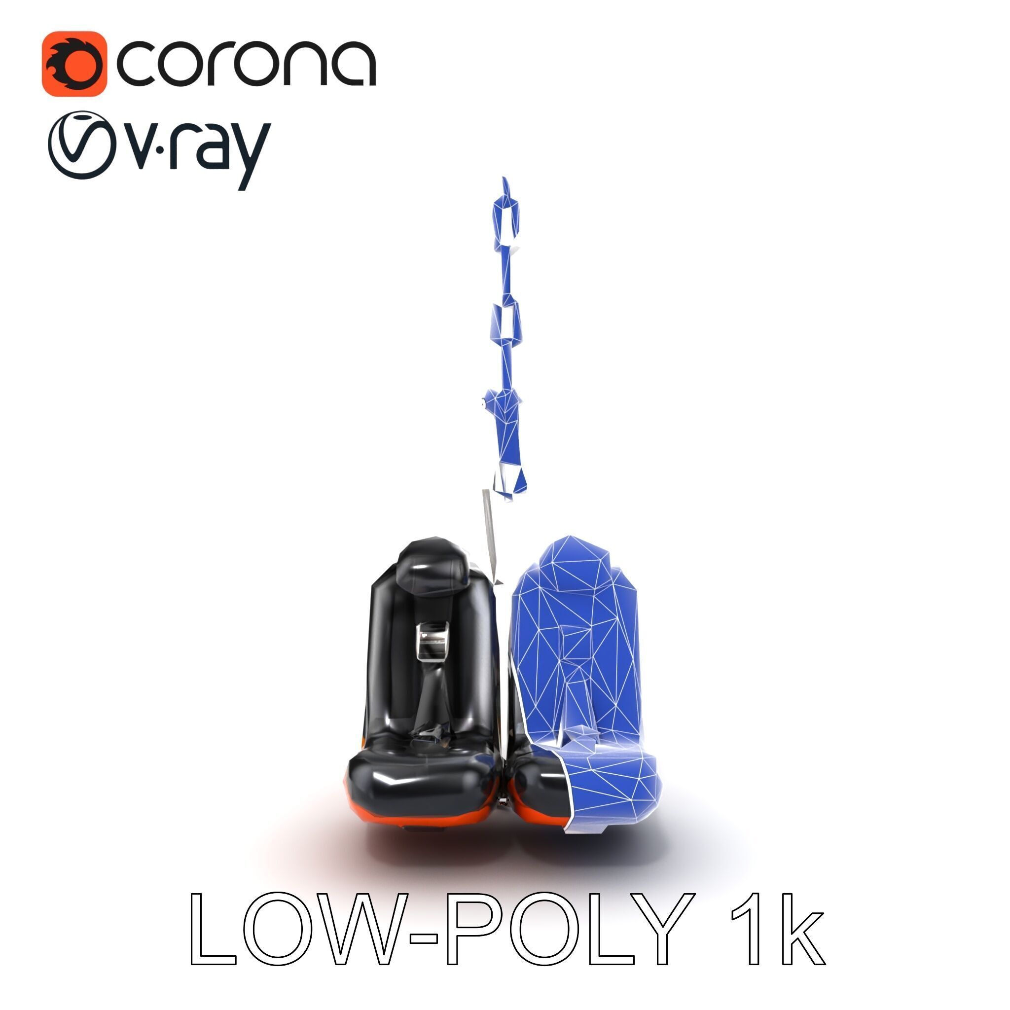 Thrill Ride Drop Tower Seat model pack Low-poly 3D model_23