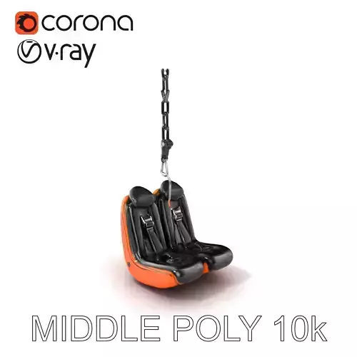 Thrill Ride Drop Tower Seat model pack Low-poly 3D model