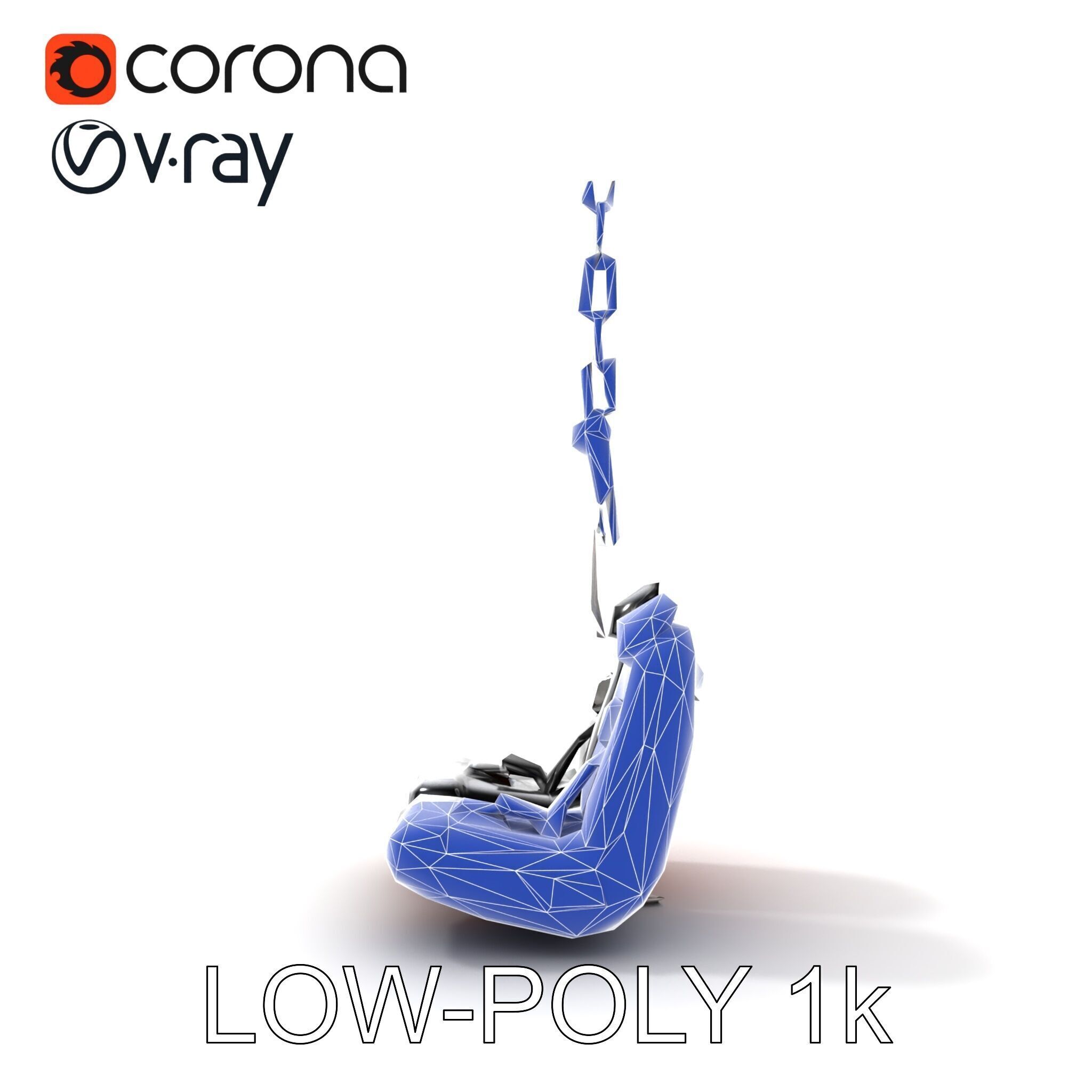 Thrill Ride Drop Tower Seat model pack Low-poly 3D model_18