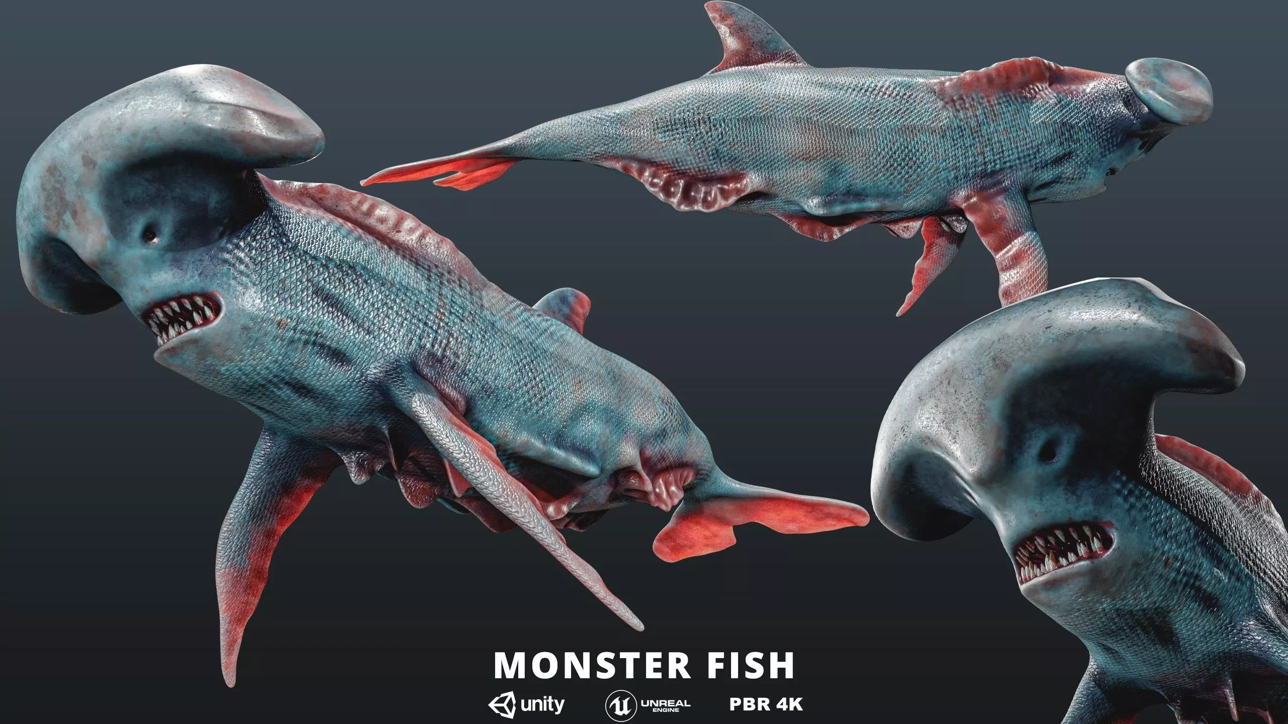 Monster fish Low-poly 3D model