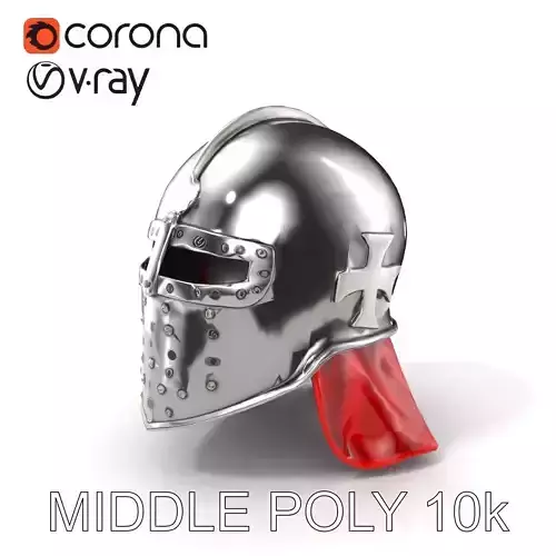 Templar Knight Helmet Medieval model pack