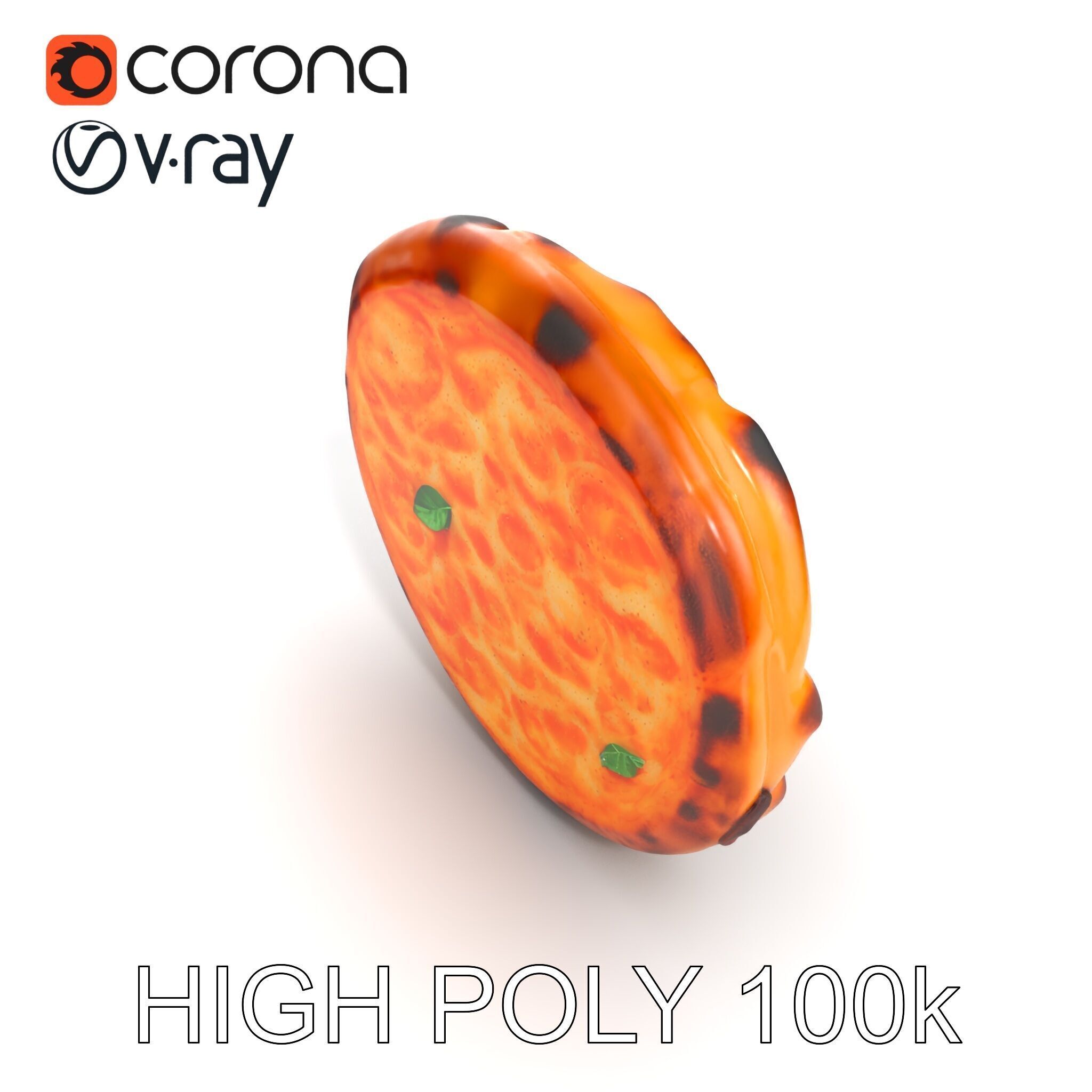 Realistic Margherita Pizza D model pack Low-poly 3D model_20