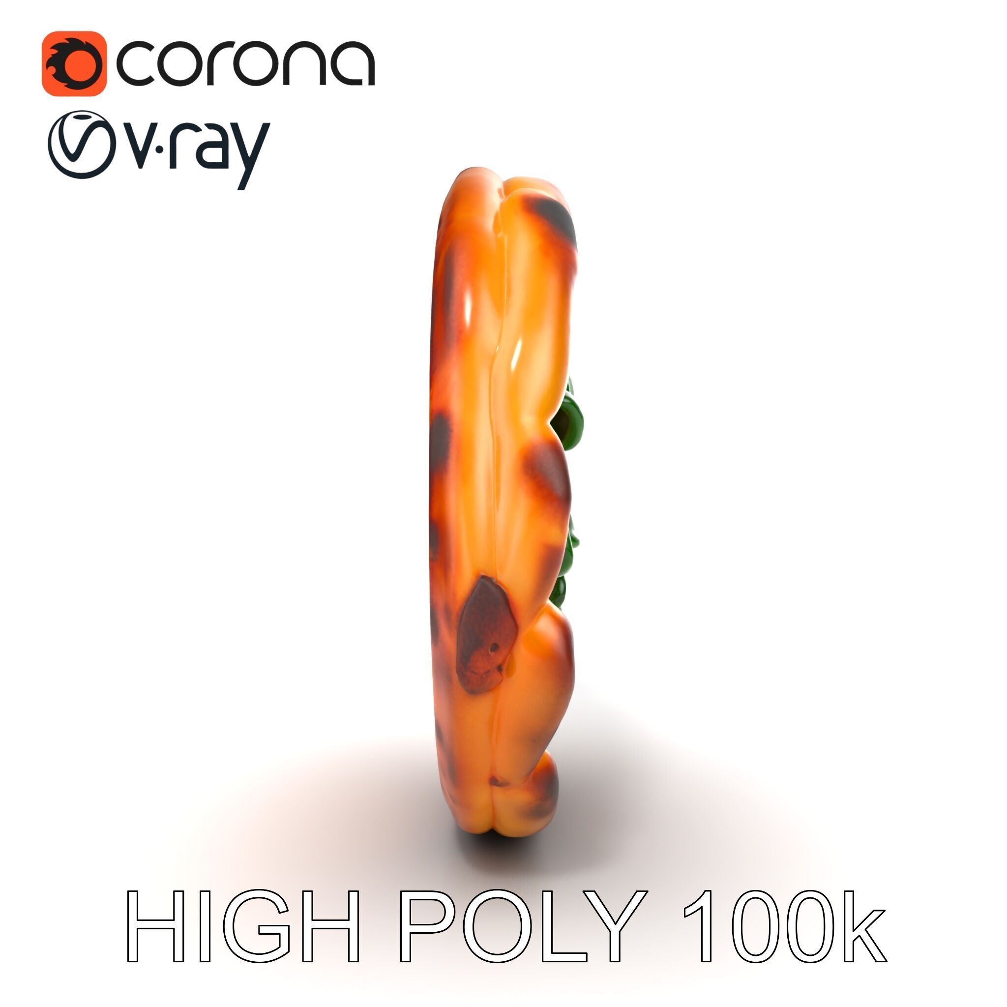 Realistic Margherita Pizza D model pack Low-poly 3D model_13