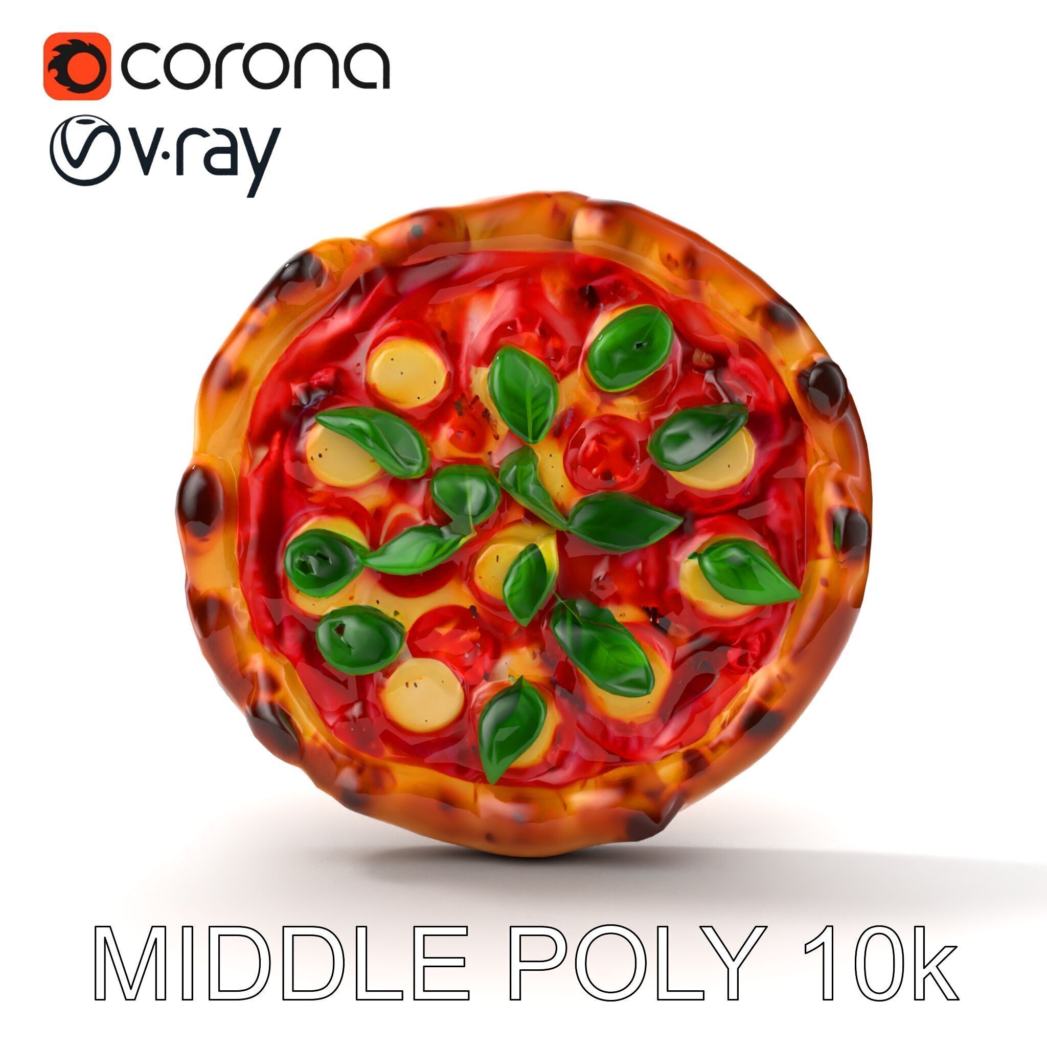 Realistic Margherita Pizza D model pack Low-poly 3D model_31