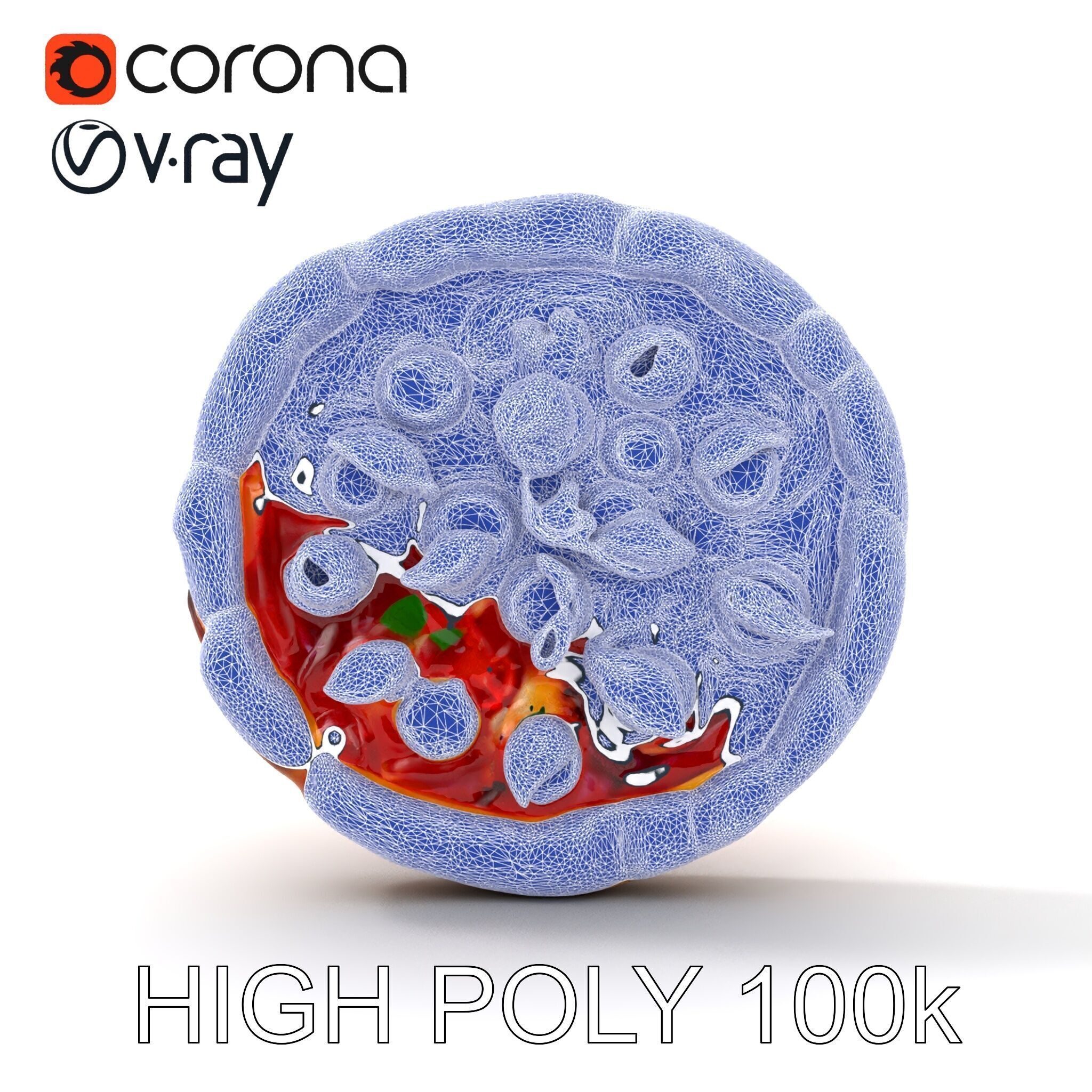 Realistic Margherita Pizza D model pack Low-poly 3D model_32