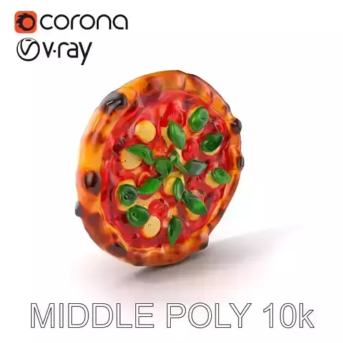 Realistic Margherita Pizza D model pack Low-poly 3D model