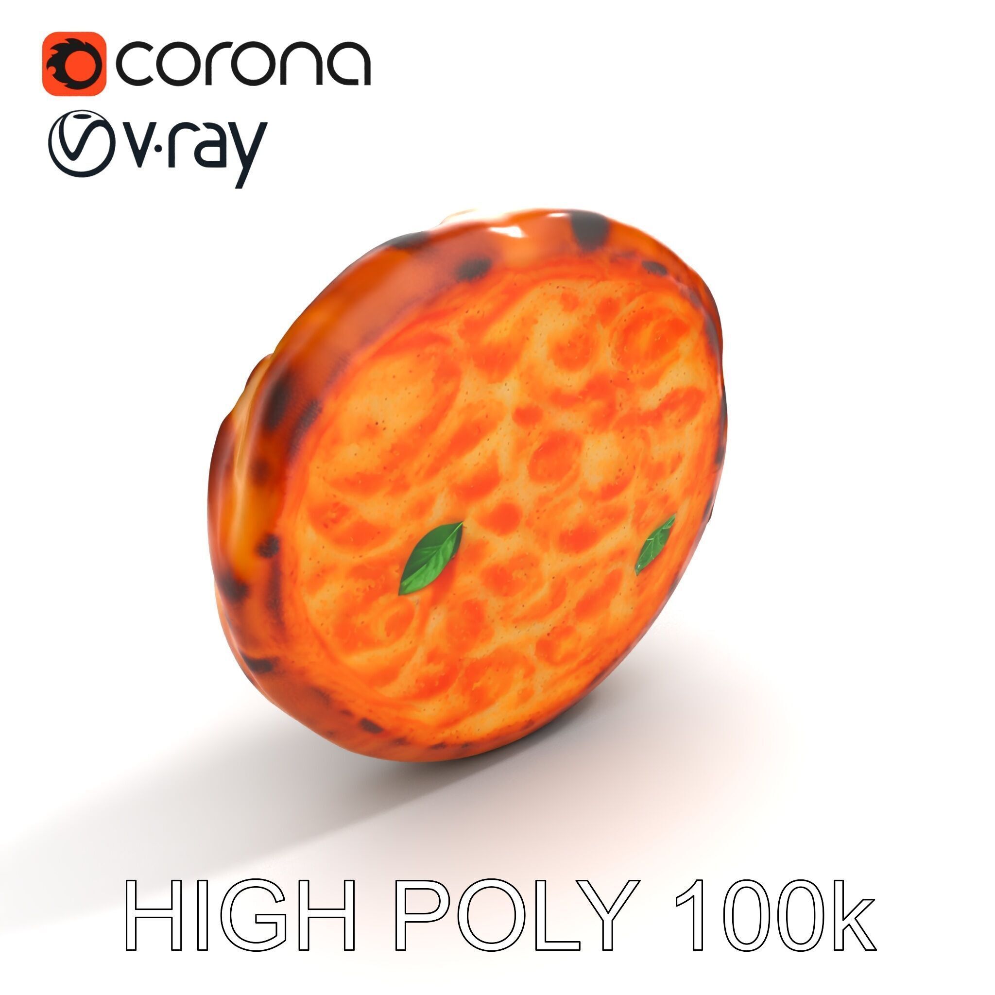 Realistic Margherita Pizza D model pack Low-poly 3D model_15