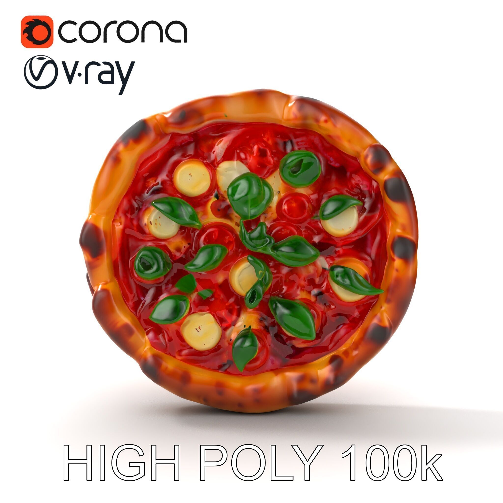 Realistic Margherita Pizza D model pack Low-poly 3D model_28