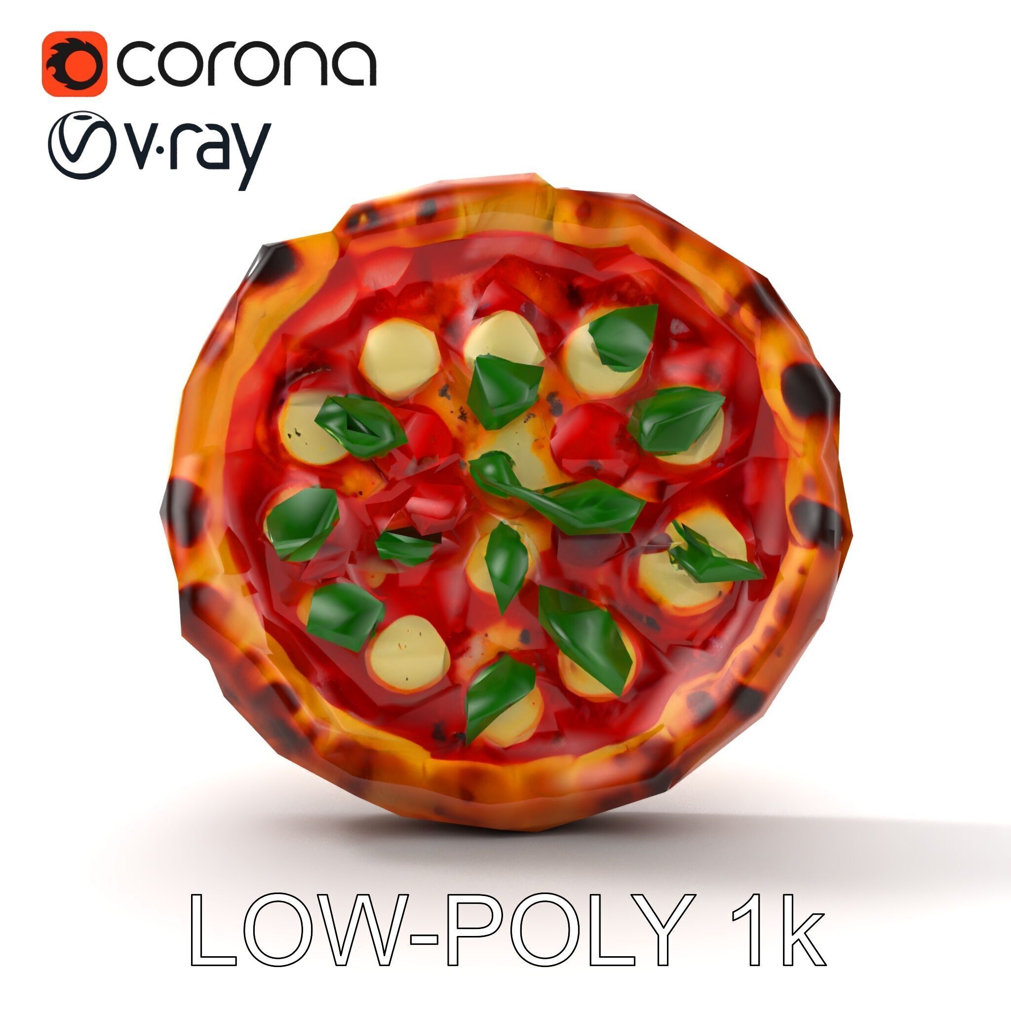 Realistic Margherita Pizza D model pack Low-poly 3D model_30