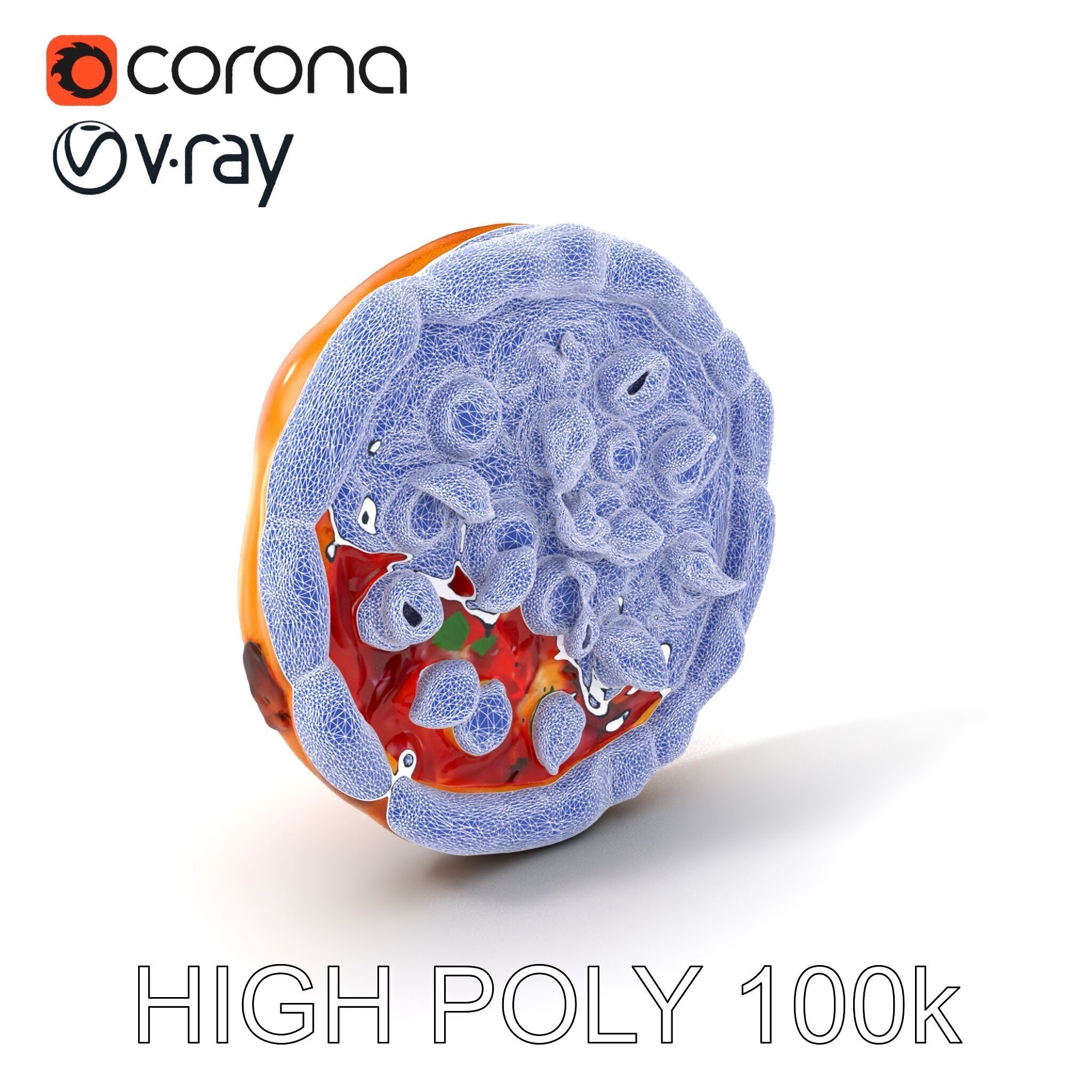 Realistic Margherita Pizza D model pack Low-poly 3D model_10