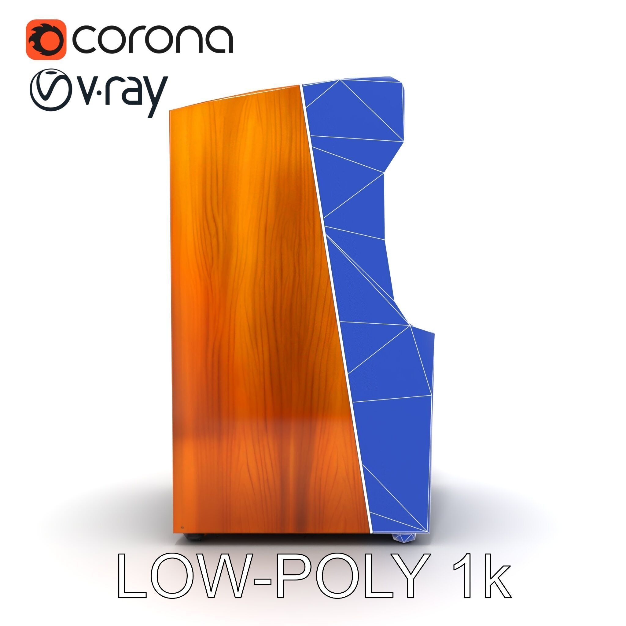 Vibrant SkeeBall Machine Wooden Exterior model pack Low-poly 3D model_14