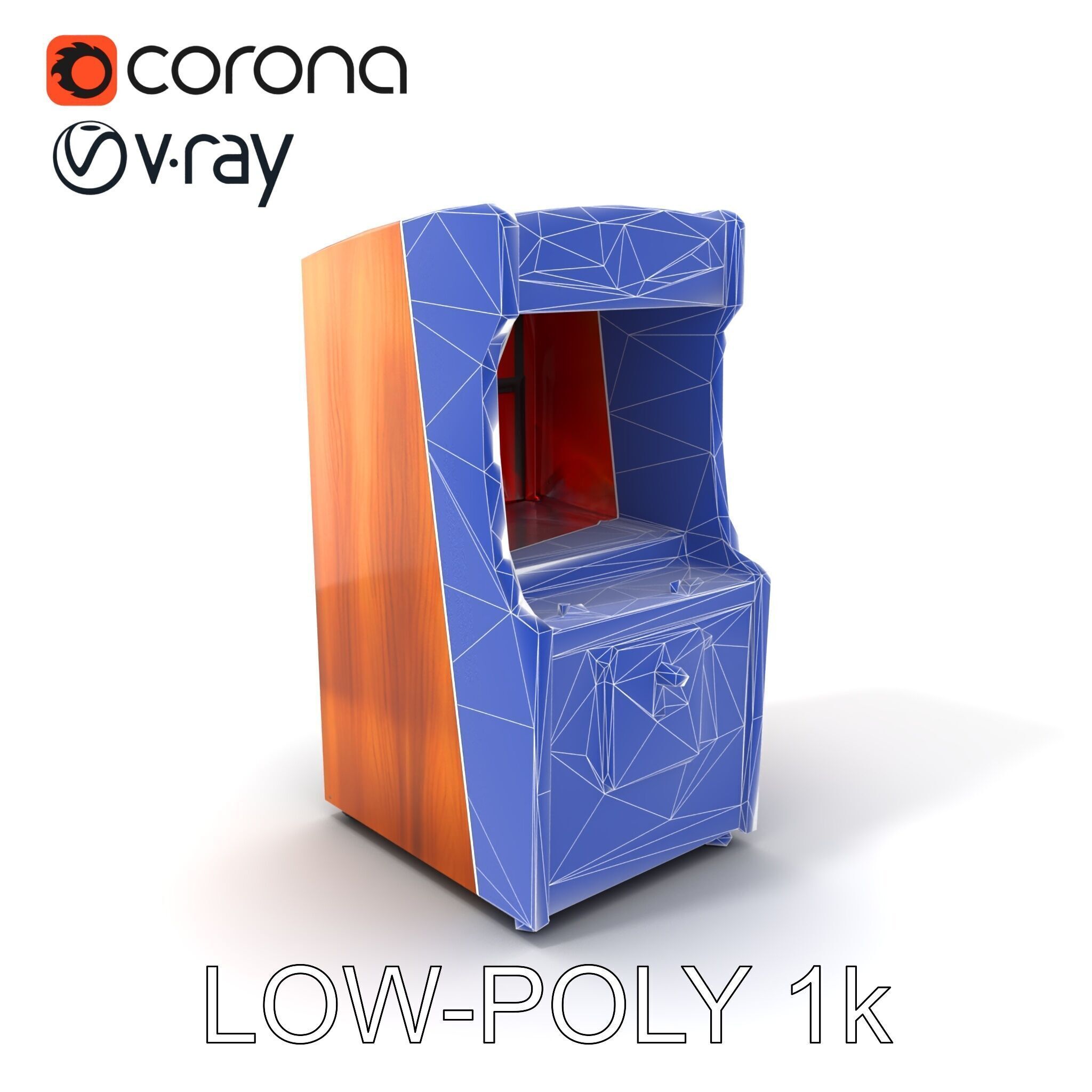 Vibrant SkeeBall Machine Wooden Exterior model pack Low-poly 3D model_7