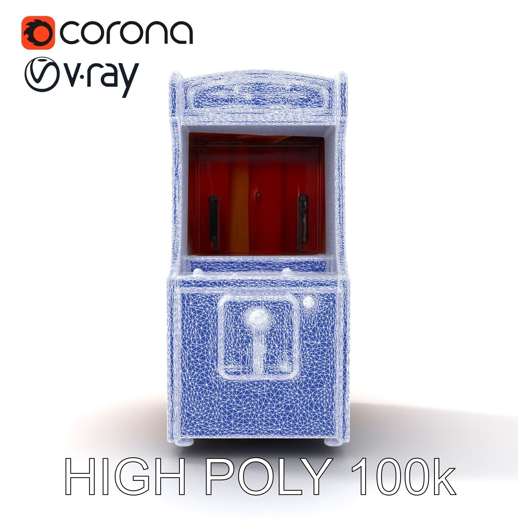 Vibrant SkeeBall Machine Wooden Exterior model pack Low-poly 3D model_32