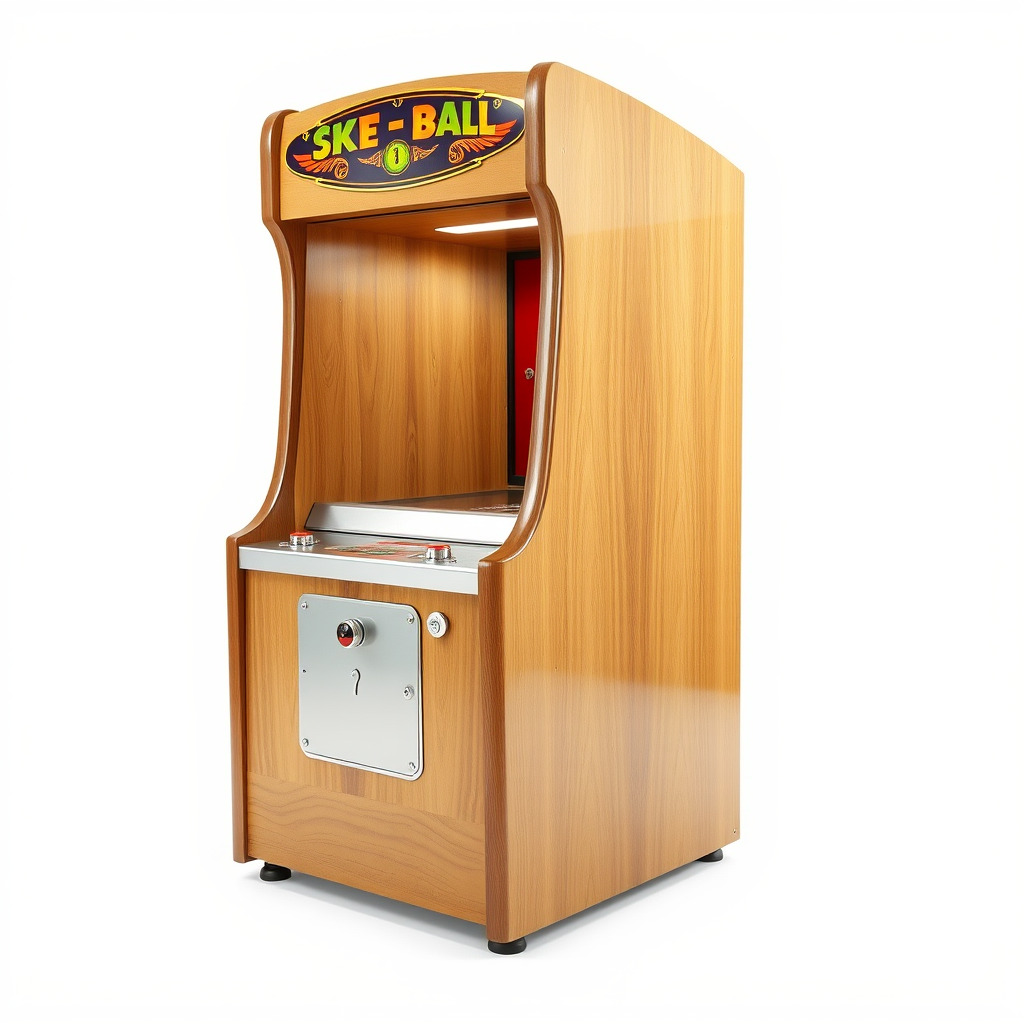 Vibrant SkeeBall Machine Wooden Exterior model pack Low-poly 3D model_4