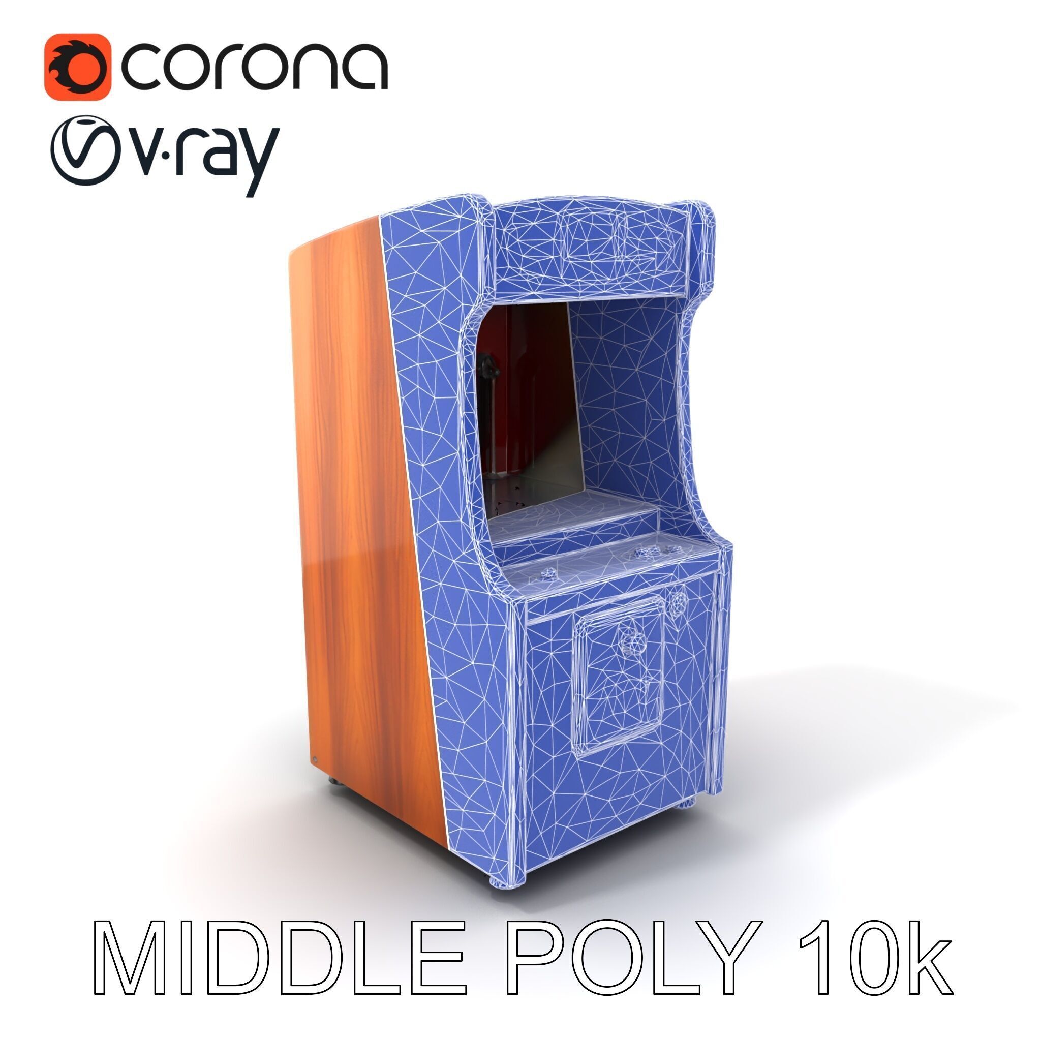 Vibrant SkeeBall Machine Wooden Exterior model pack Low-poly 3D model_6