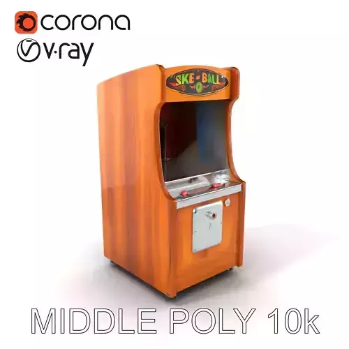 Vibrant SkeeBall Machine Wooden Exterior model pack Low-poly 3D model