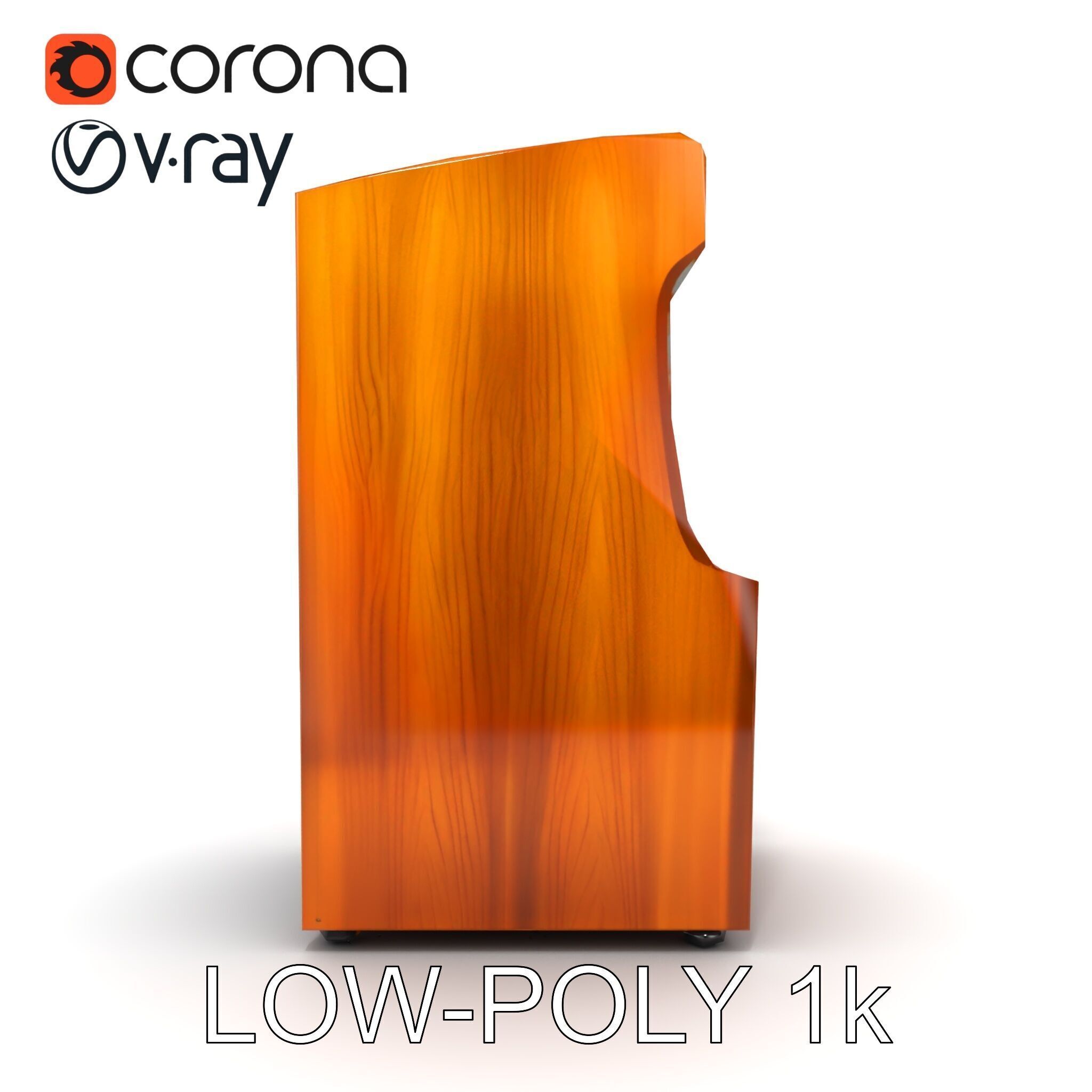 Vibrant SkeeBall Machine Wooden Exterior model pack Low-poly 3D model_29