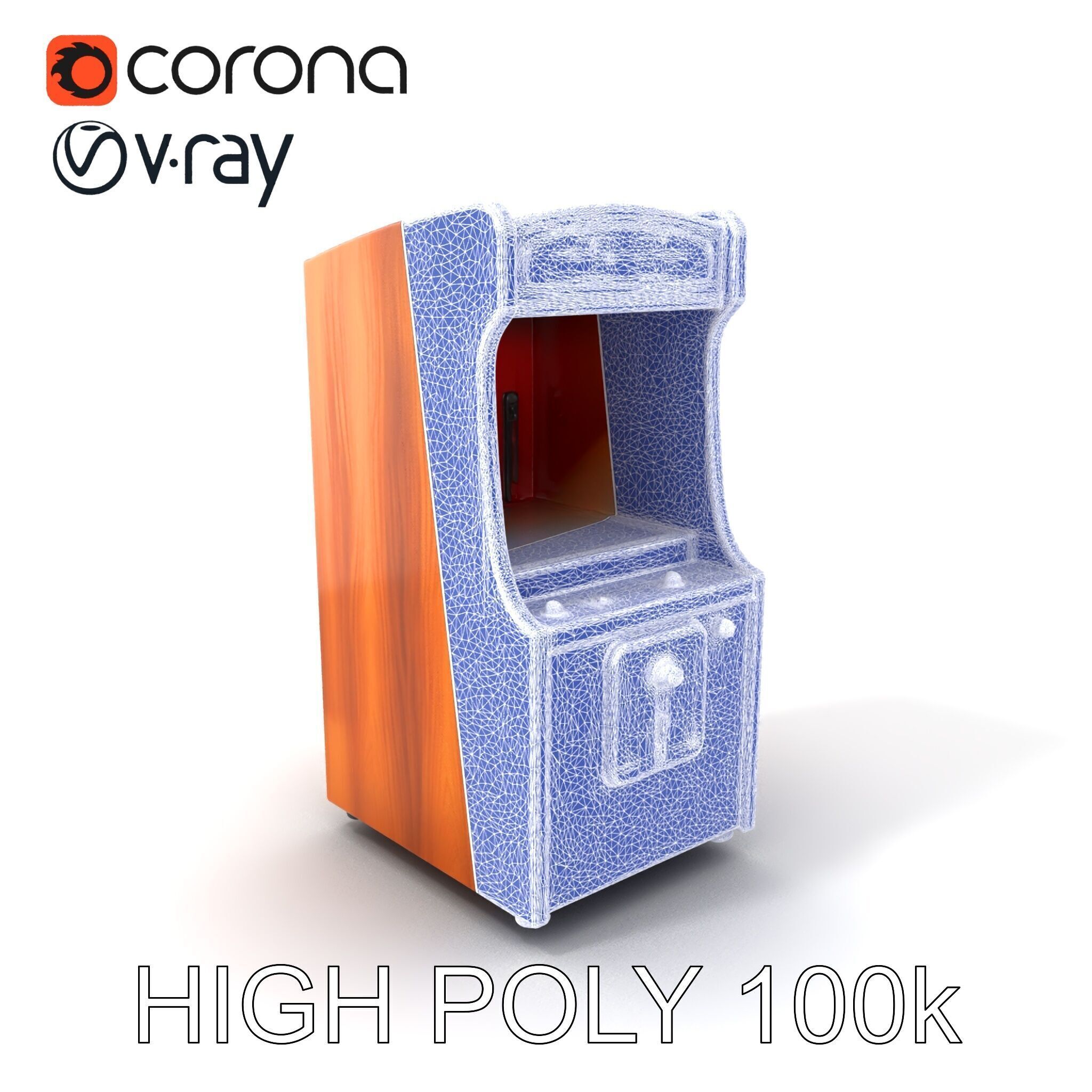 Vibrant SkeeBall Machine Wooden Exterior model pack Low-poly 3D model_10