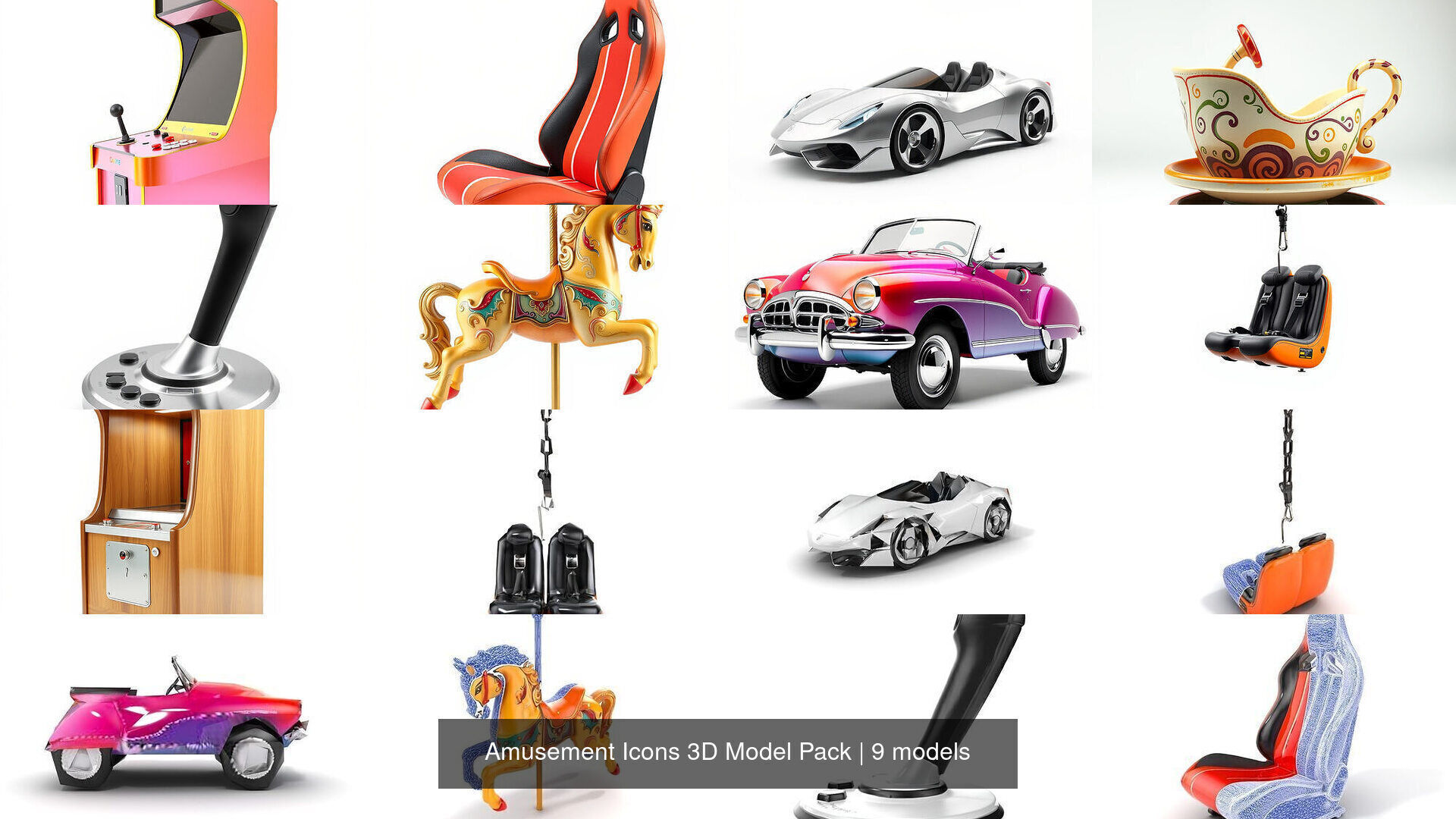 Amusement Icons 3D Model Pack 3D Model Collection_12