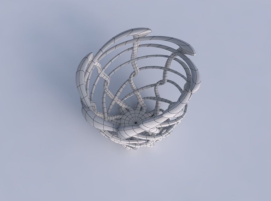 Bowl cylindrical with interlacing fine lattice pimp up top 3D print model_6