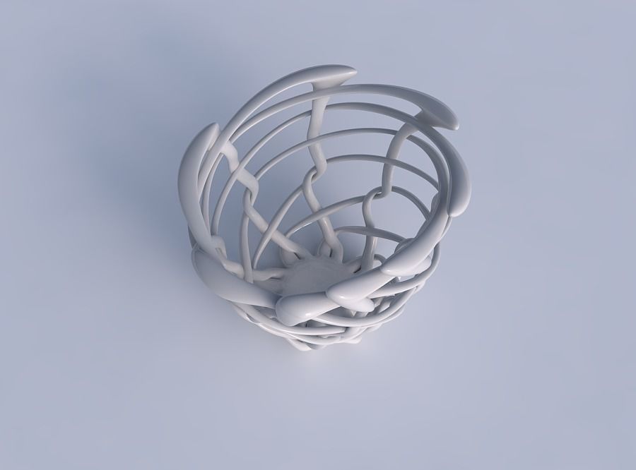 Bowl cylindrical with interlacing fine lattice pimp up top 3D print model_1