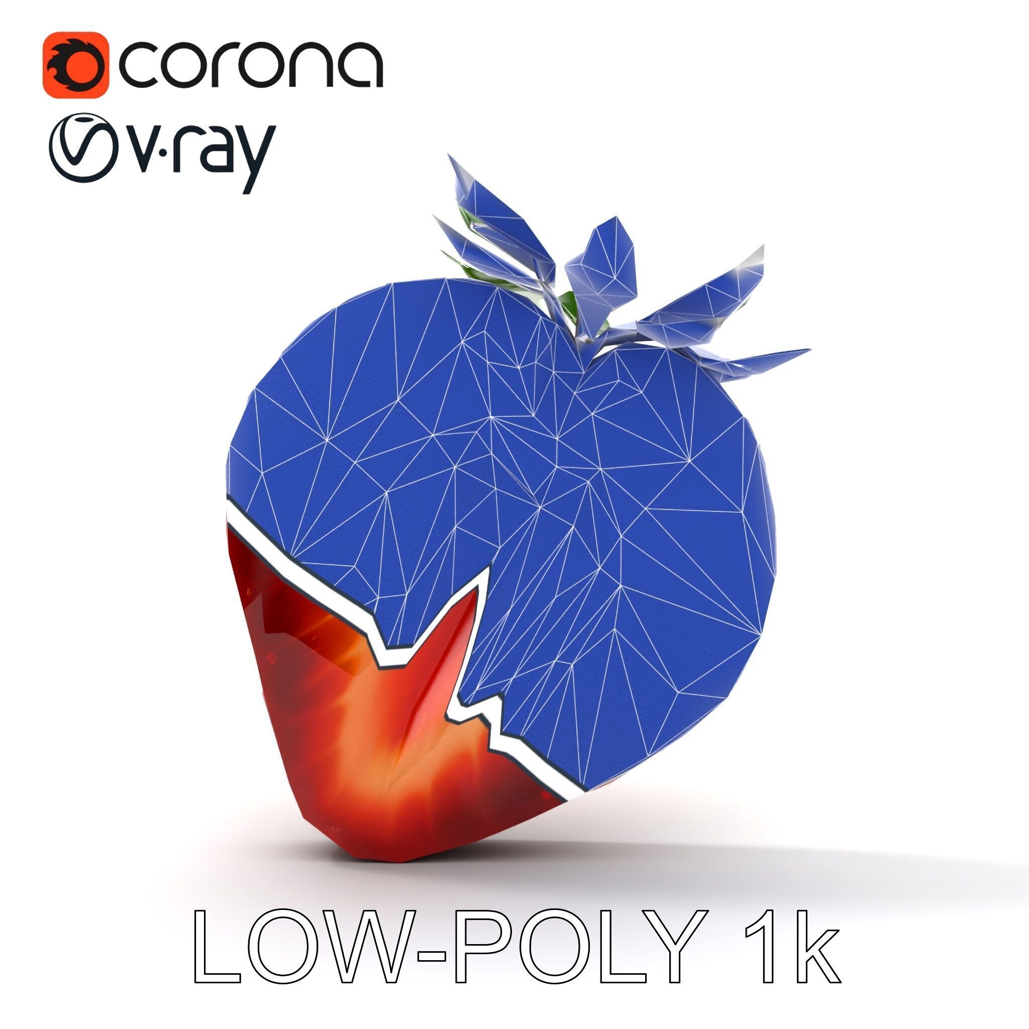 Strawberry Crosssection Realistic Detail Model Pack Low-poly 3D model_16