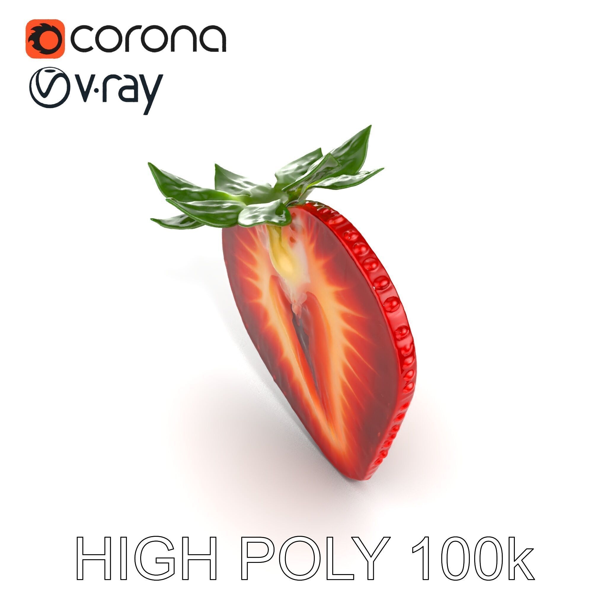 Strawberry Crosssection Realistic Detail Model Pack Low-poly 3D model_19