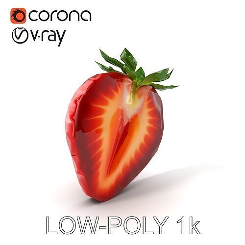 Strawberry Crosssection Realistic Detail Model Pack Low-poly 3D model 5