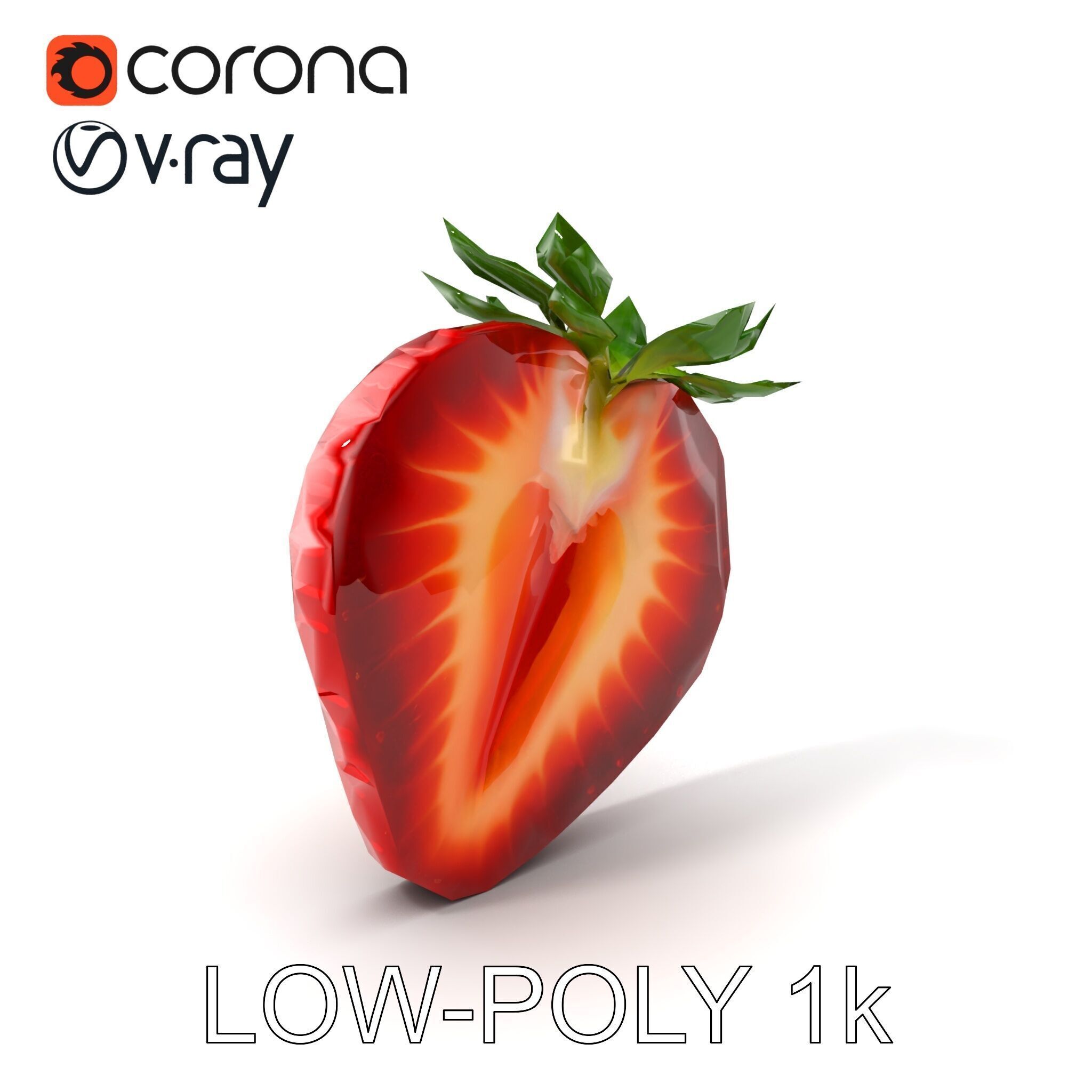 Strawberry Crosssection Realistic Detail Model Pack Low-poly 3D model_5