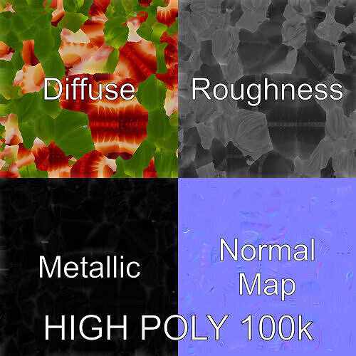Strawberry Crosssection Realistic Detail Model Pack Low-poly 3D model 3