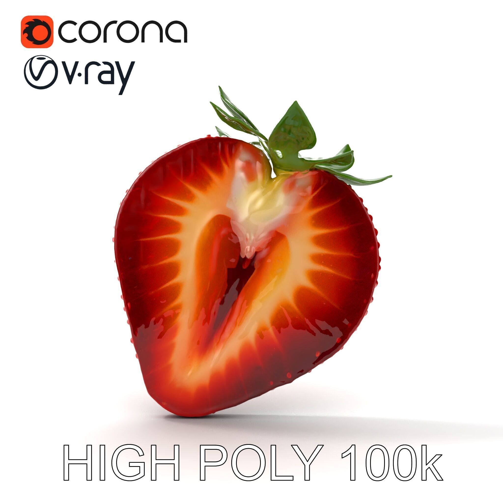 Strawberry Crosssection Realistic Detail Model Pack Low-poly 3D model_32