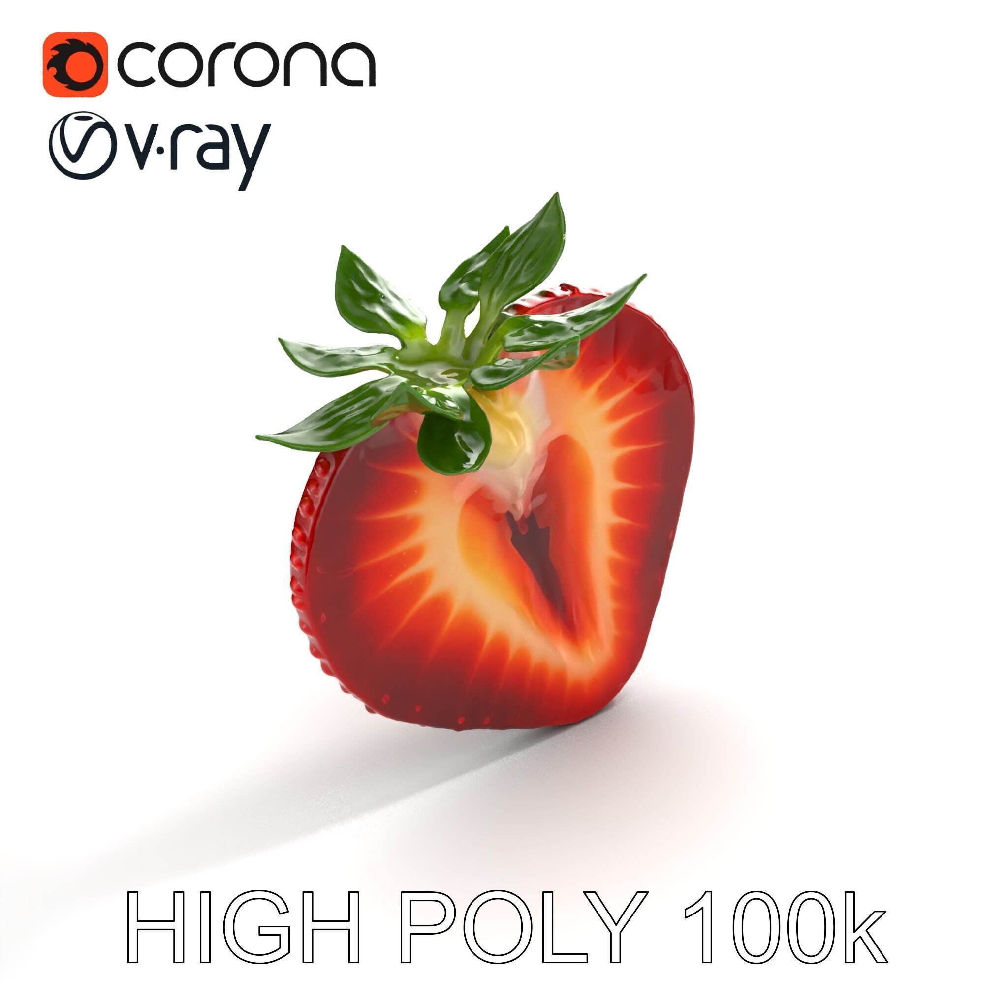 Strawberry Crosssection Realistic Detail Model Pack Low-poly 3D model_27