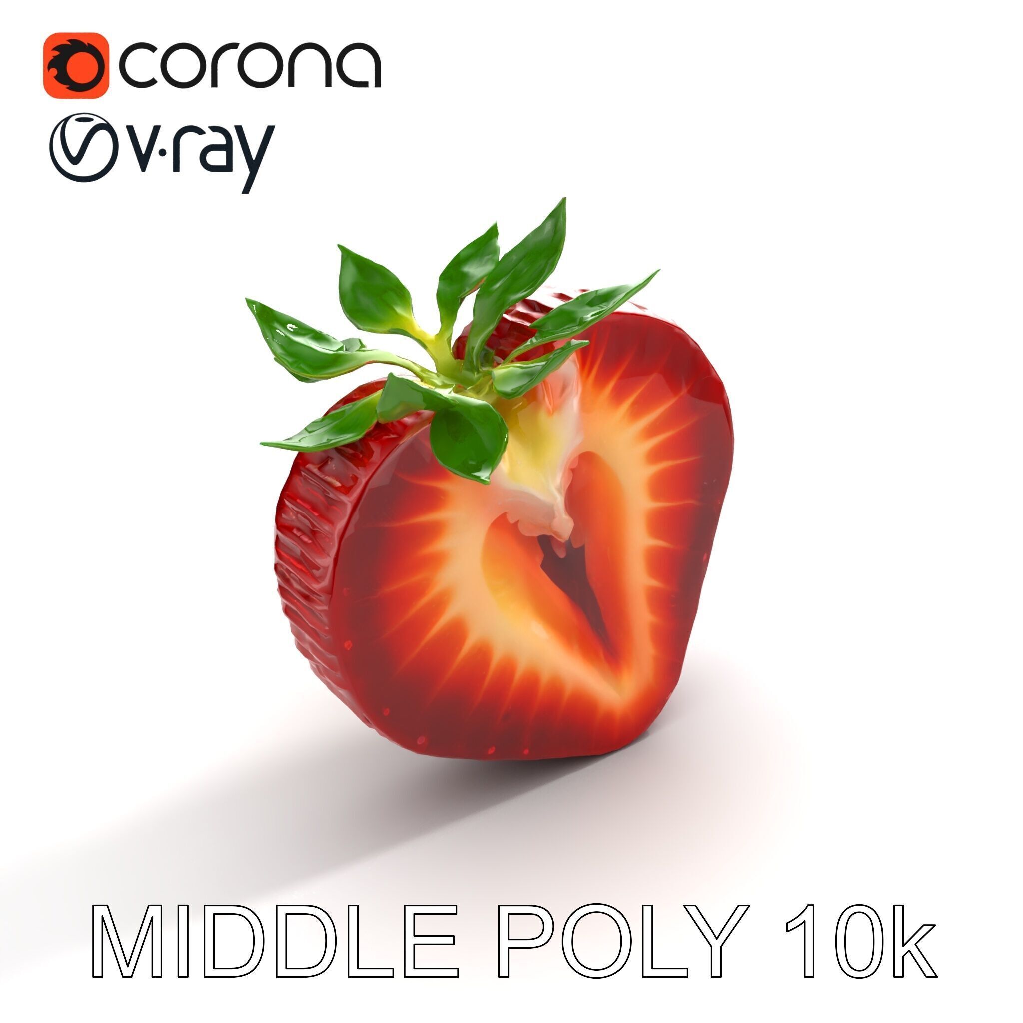Strawberry Crosssection Realistic Detail Model Pack Low-poly 3D model_8
