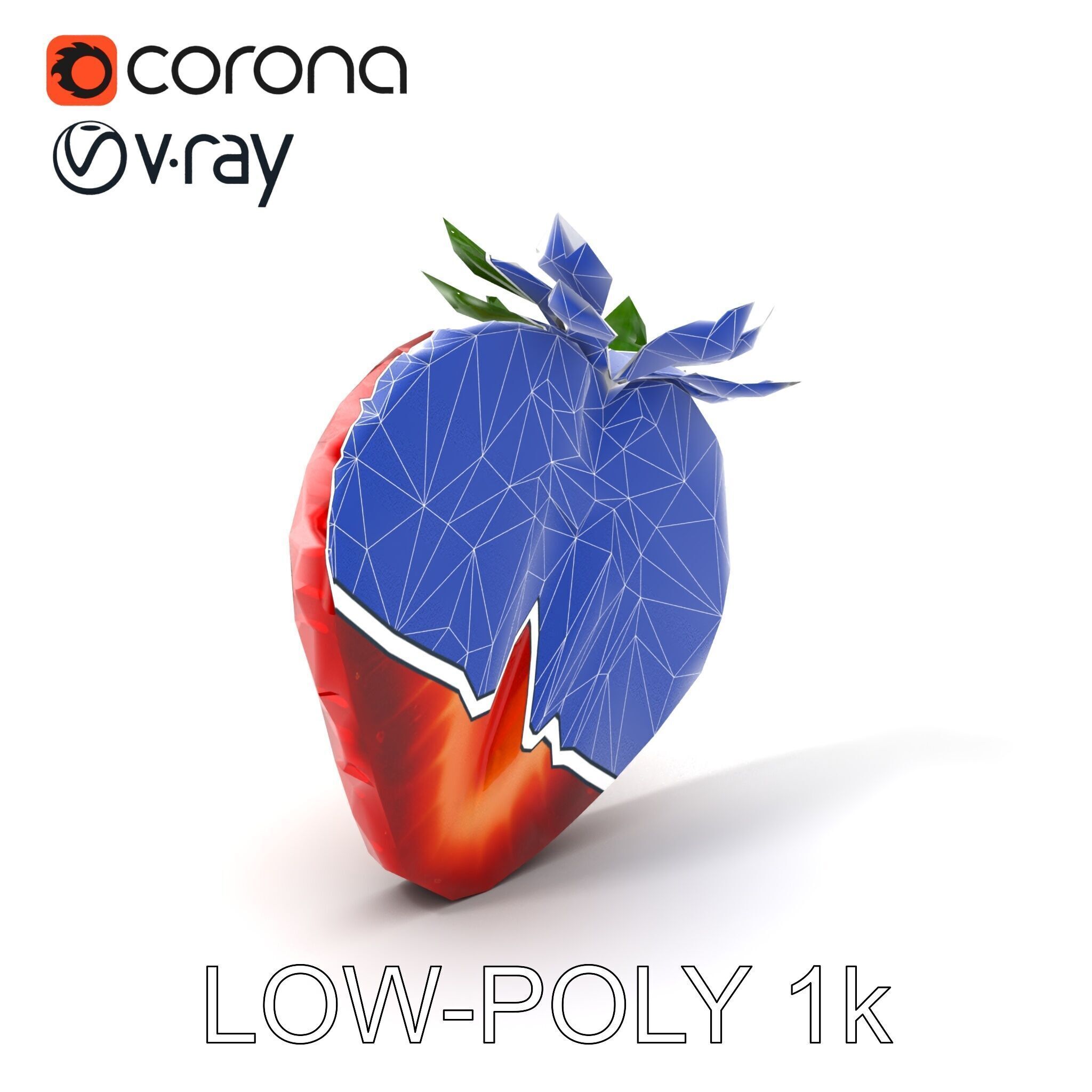 Strawberry Crosssection Realistic Detail Model Pack Low-poly 3D model_7