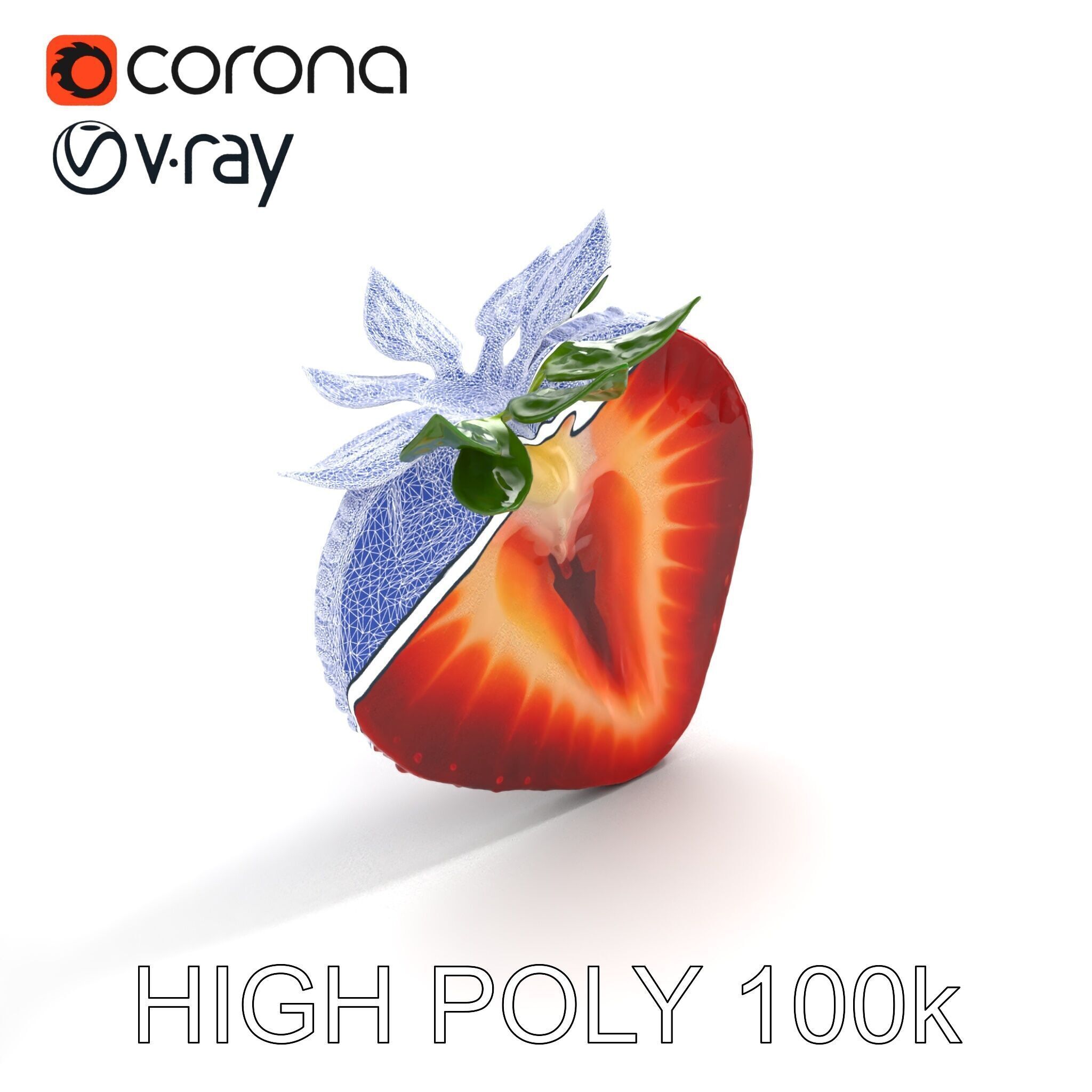 Strawberry Crosssection Realistic Detail Model Pack Low-poly 3D model_23