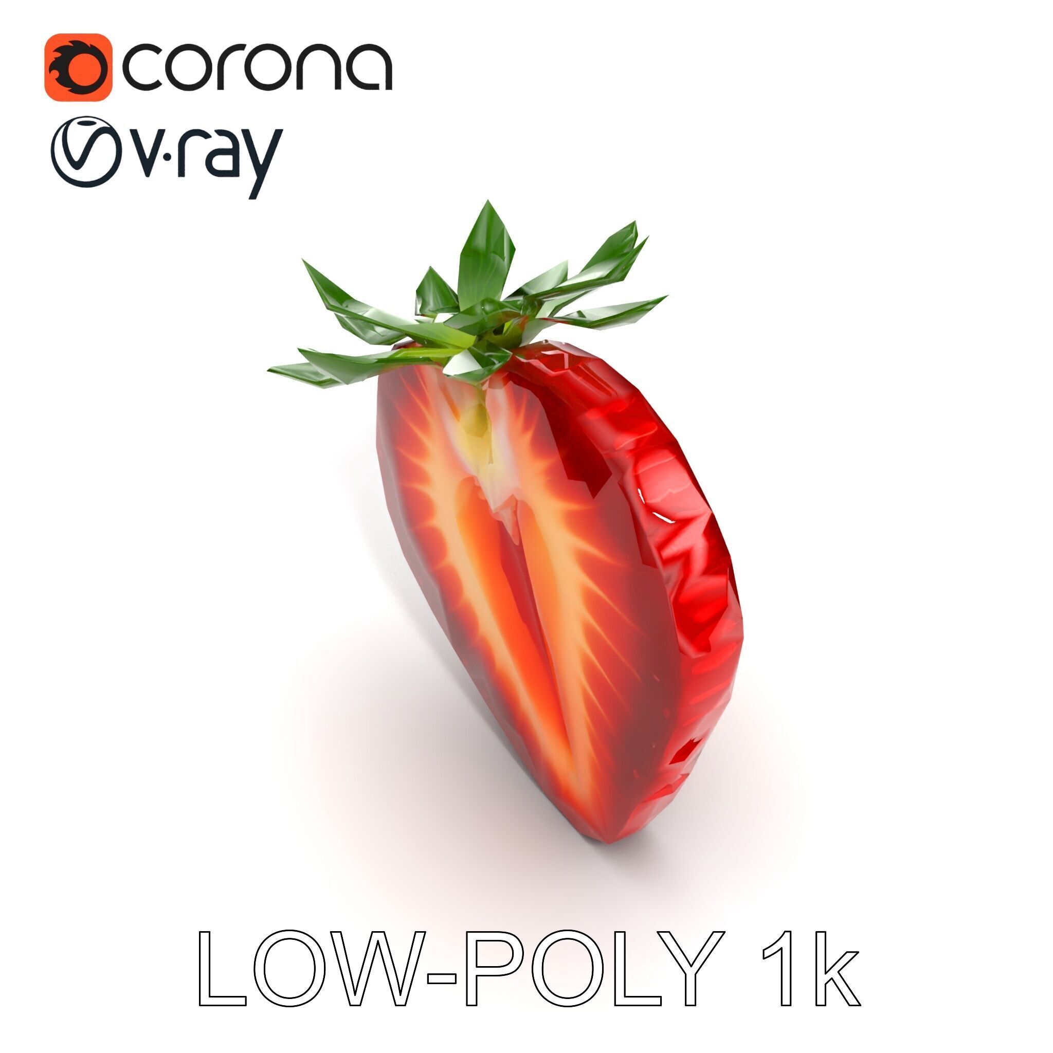 Strawberry Crosssection Realistic Detail Model Pack Low-poly 3D model_17